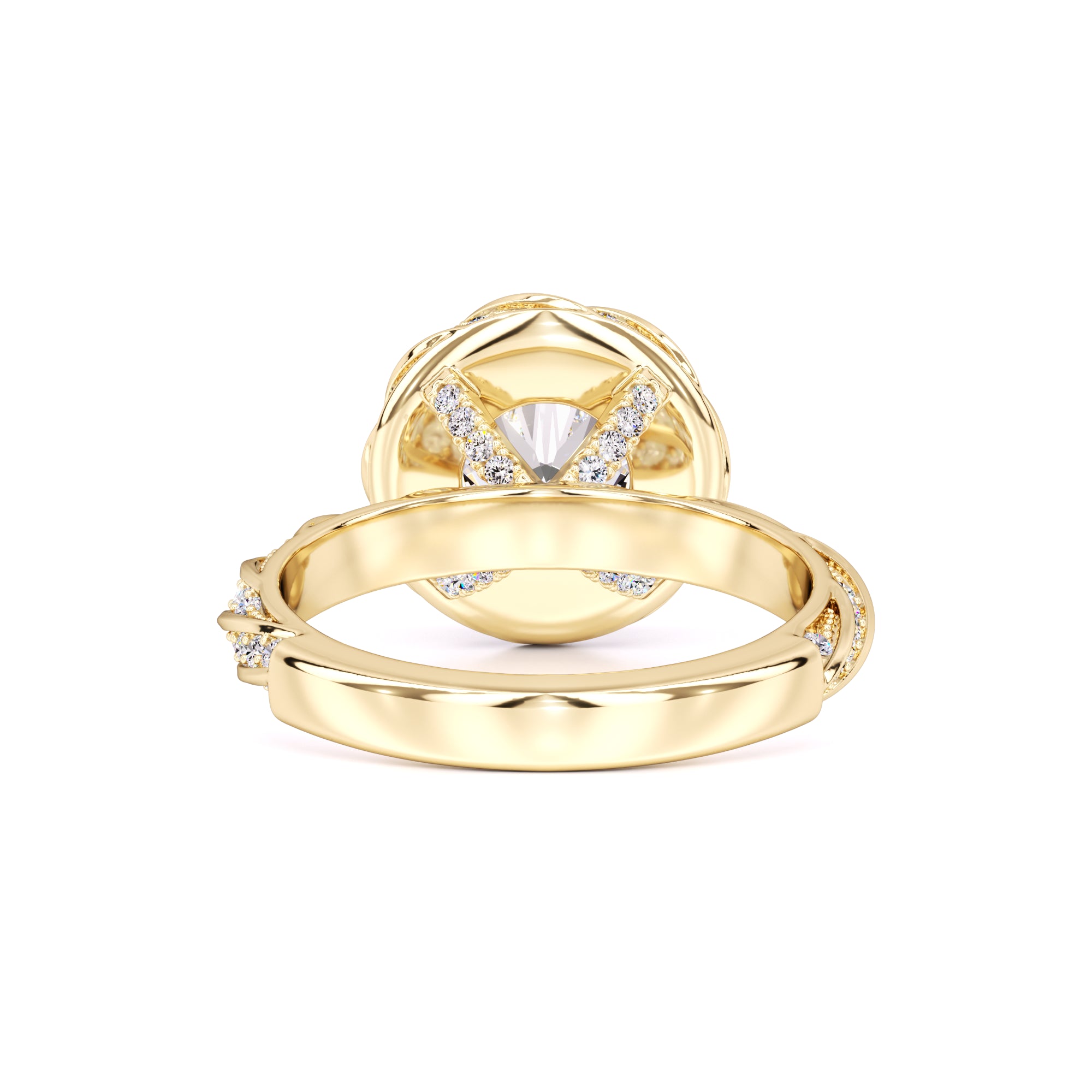 Lillian Moissanite & Lab Grown Diamond Ring | Yellow Gold | 3
