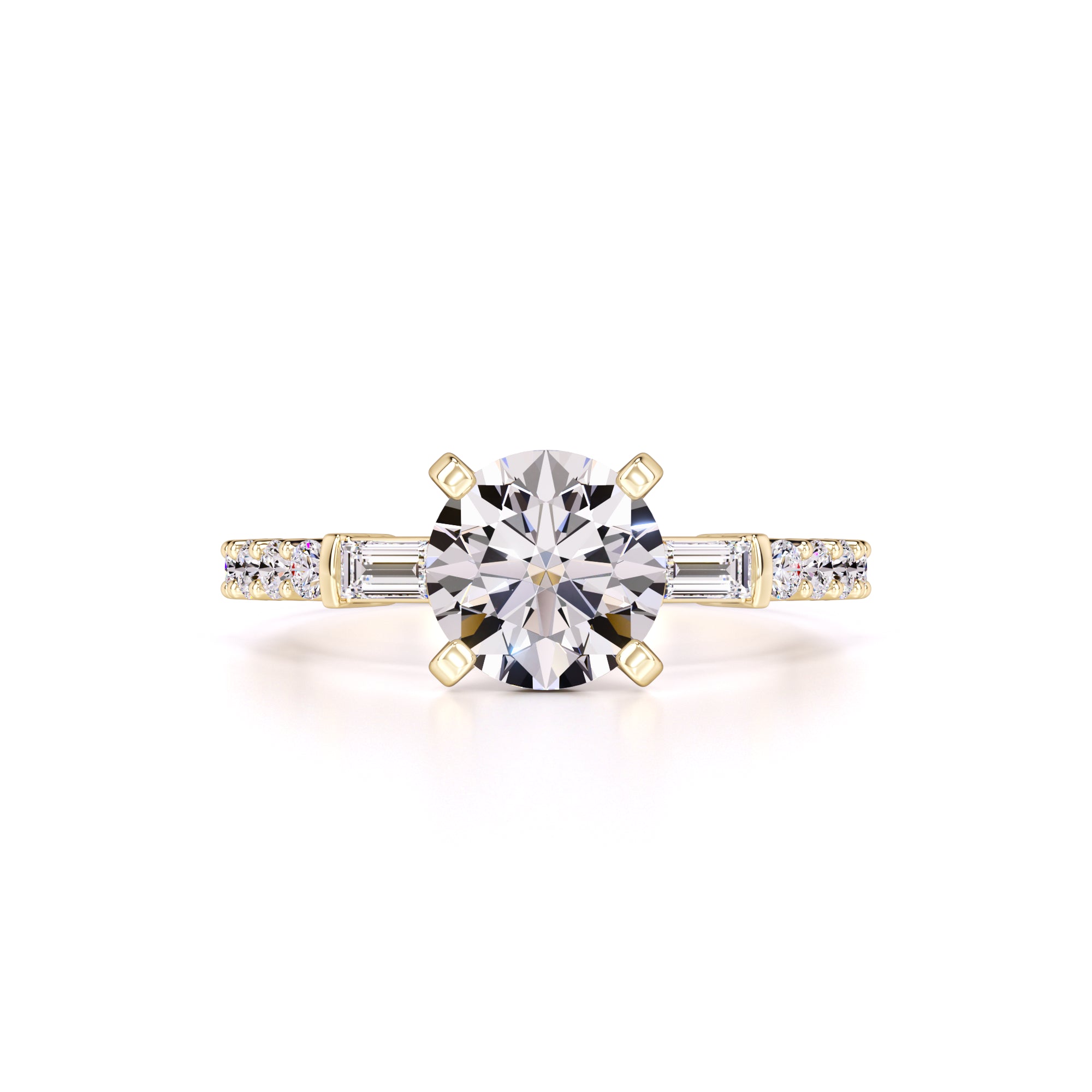 Nora Moissanite & Lab Grown Diamond Ring | Yellow Gold | 1
