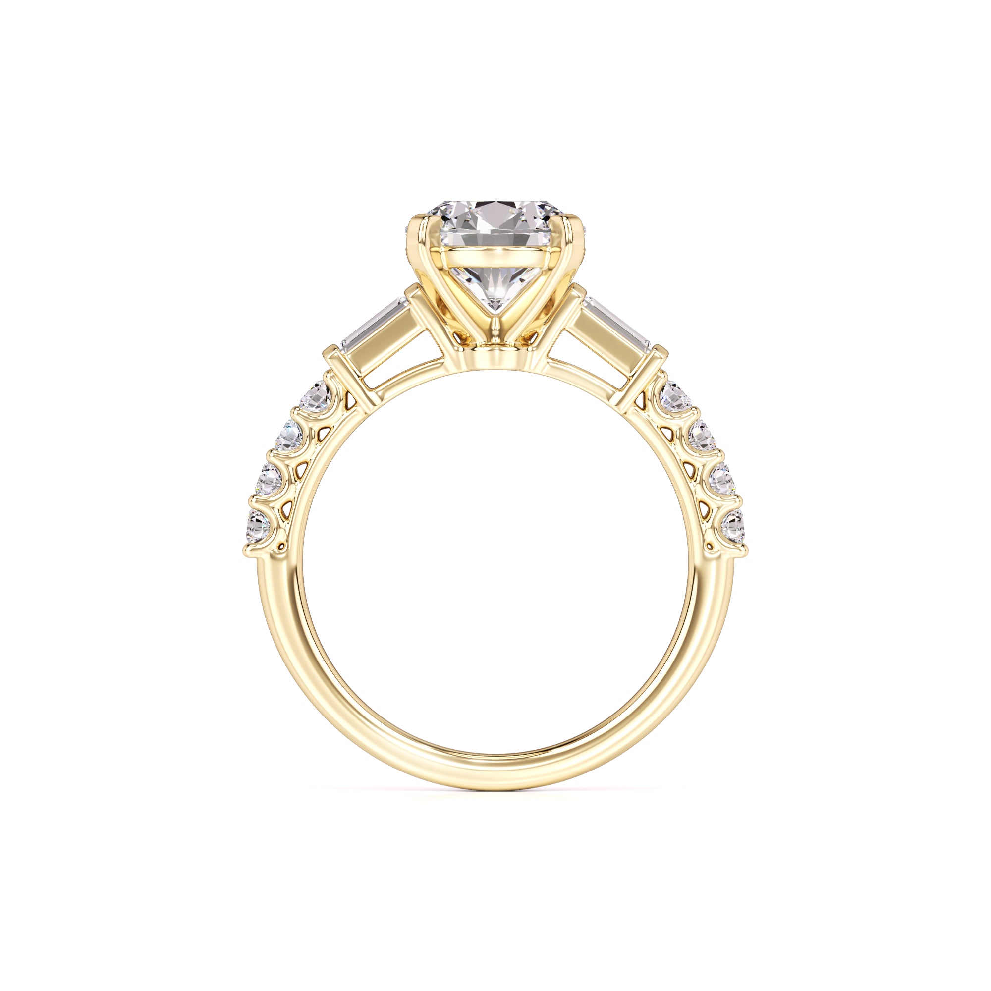 Nora Moissanite & Lab Grown Diamond Ring | Yellow Gold | 4