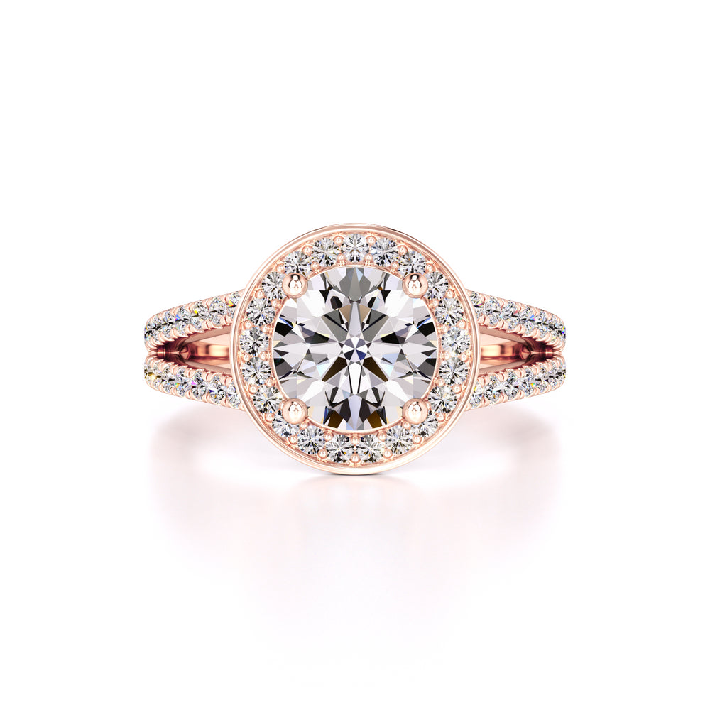 Danielle Moissanite & Lab Grown Diamond Ring | Rose Gold | 1