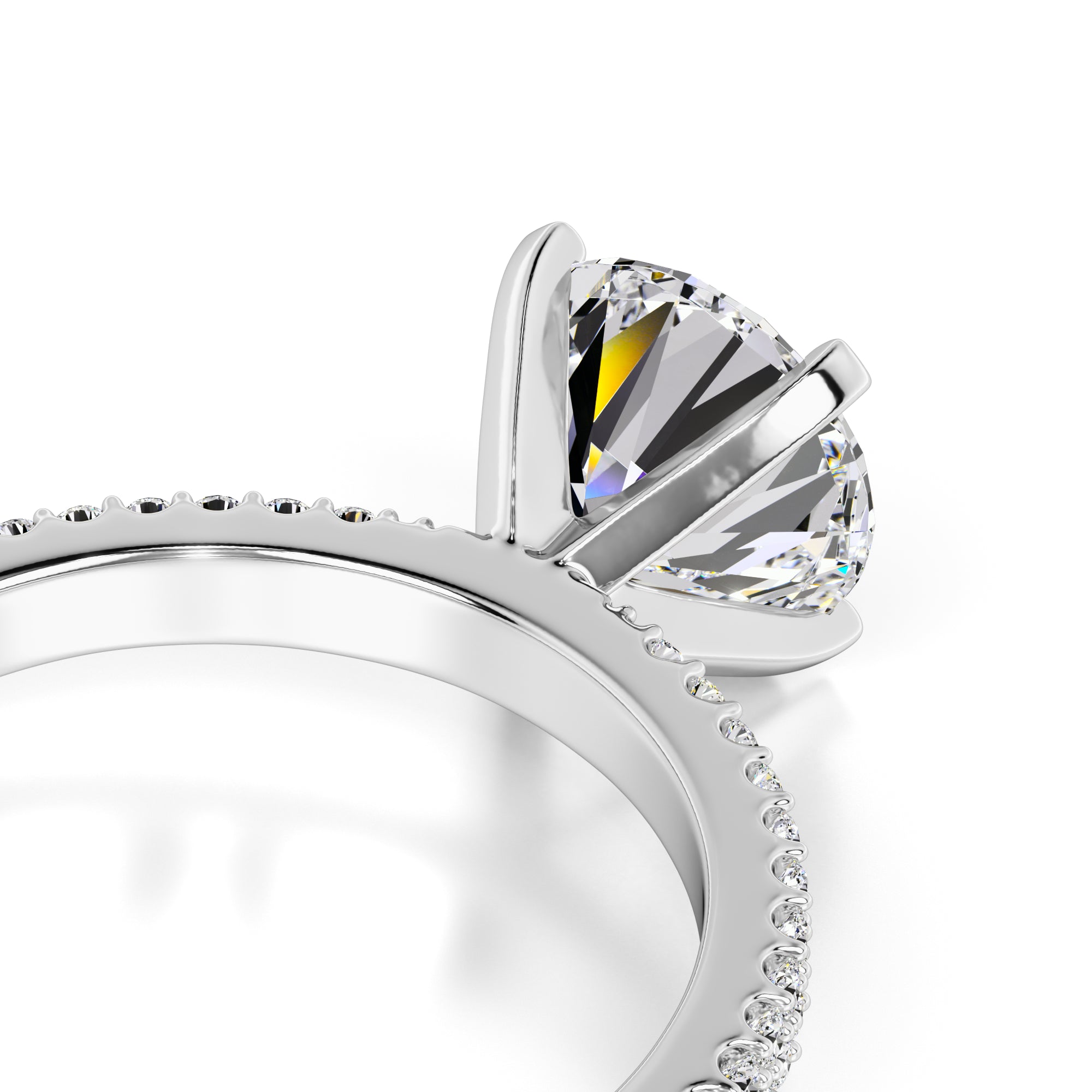 Grace Moissanite & Lab Grown Diamond Ring | White Gold | 2