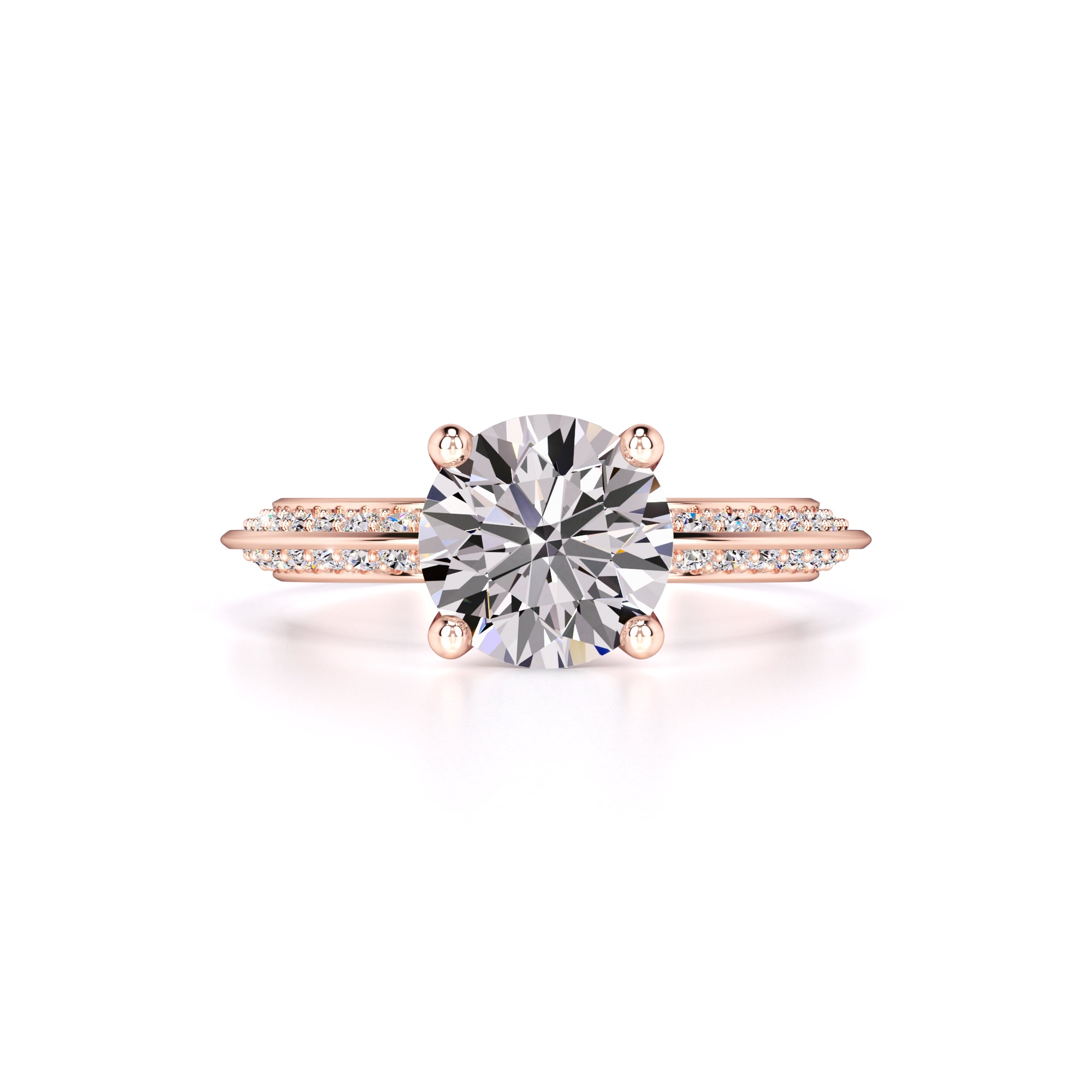 Lauren Moissanite & Lab Grown Diamond Ring | Rose Gold | 1