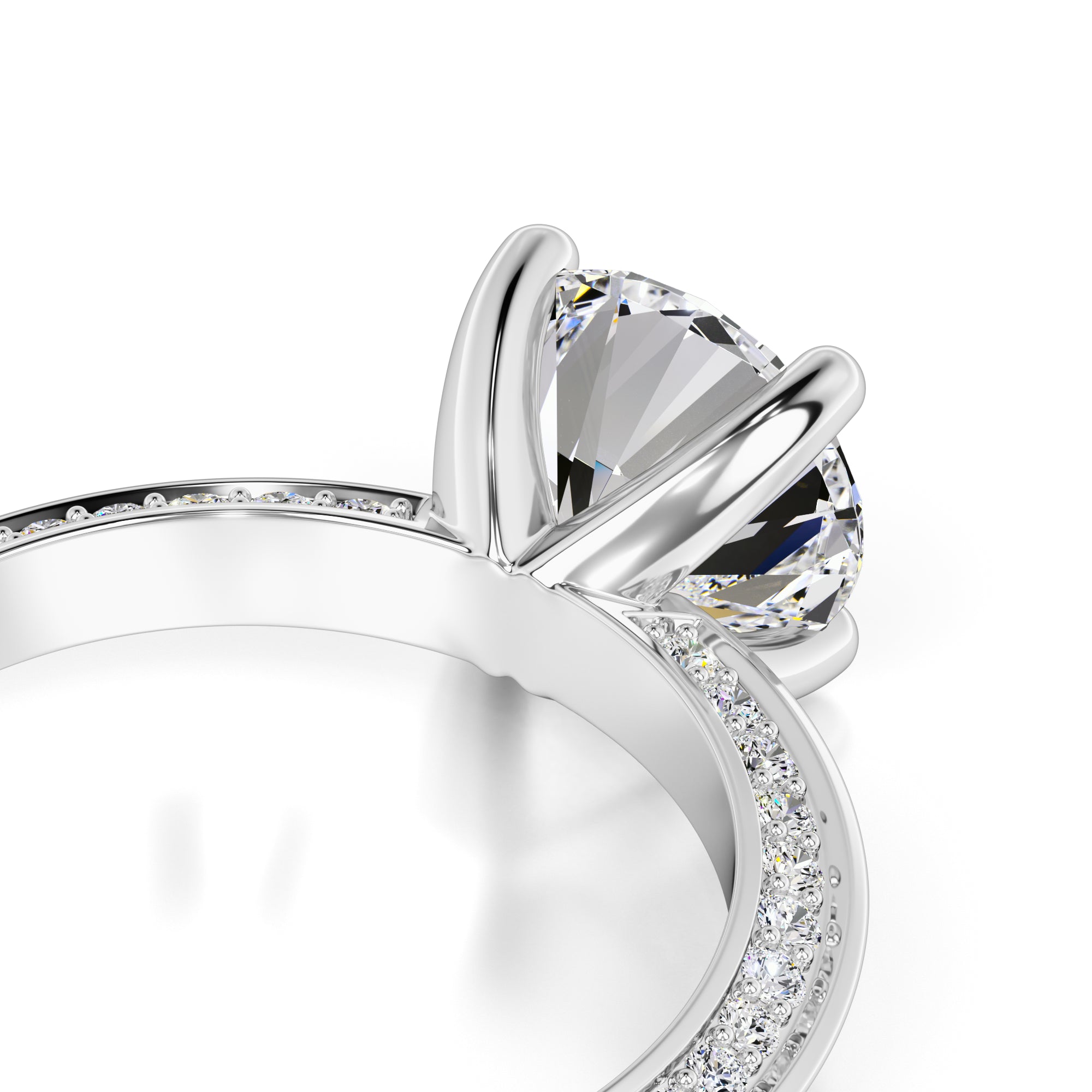 Lauren Moissanite & Lab Grown Diamond Ring | White Gold | 2