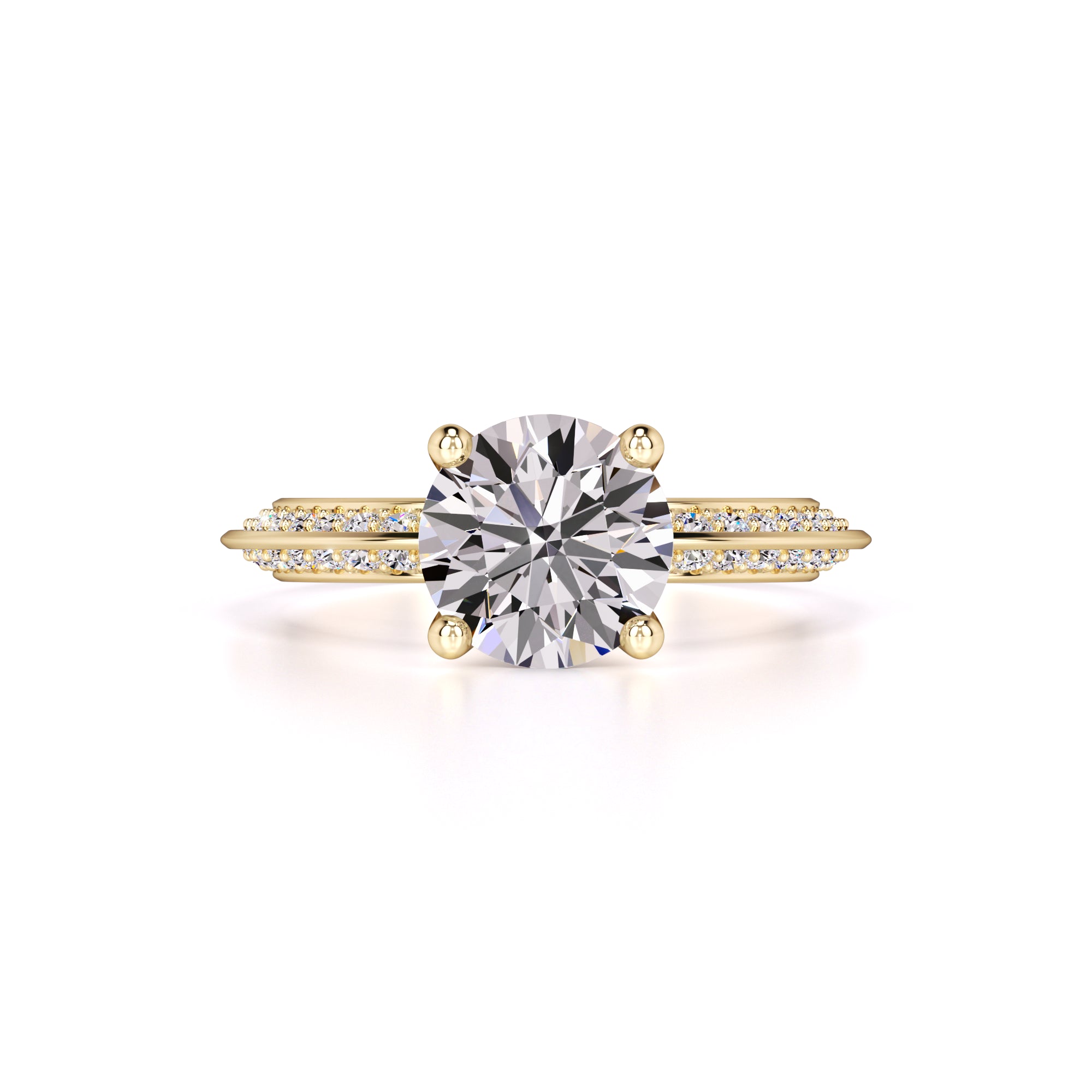 Lauren Moissanite & Lab Grown Diamond Ring | Yellow Gold | 1