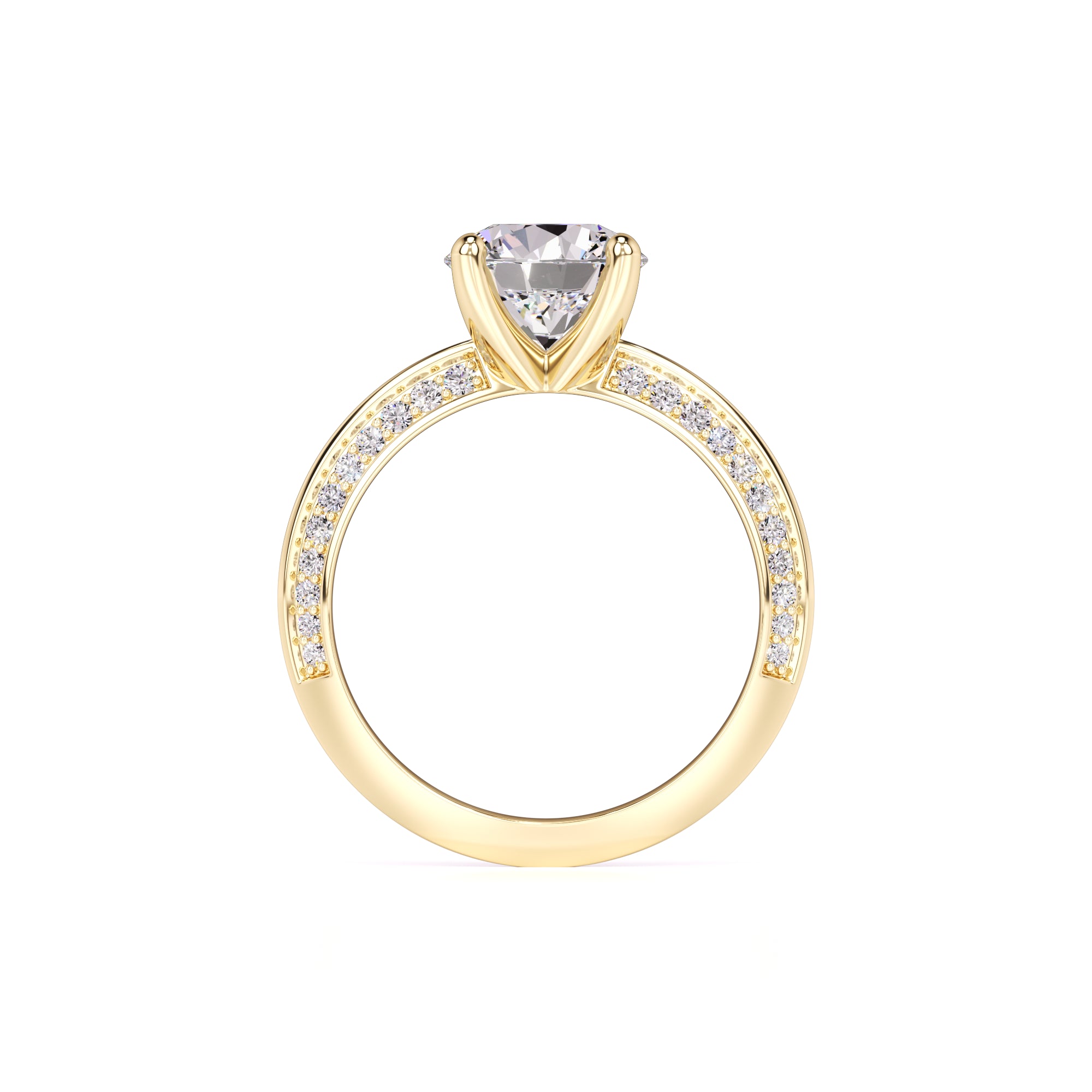 Lauren Moissanite & Lab Grown Diamond Ring | Yellow Gold | 4