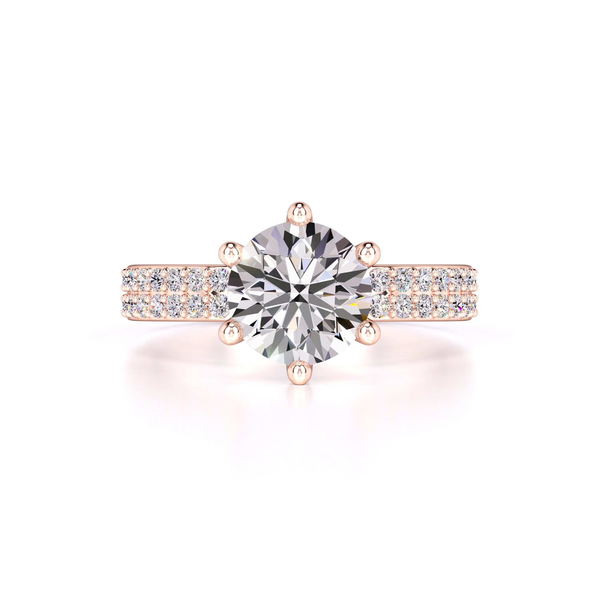 Jennifer Moissanite & Lab Grown Diamond Ring | Rose Gold | 1