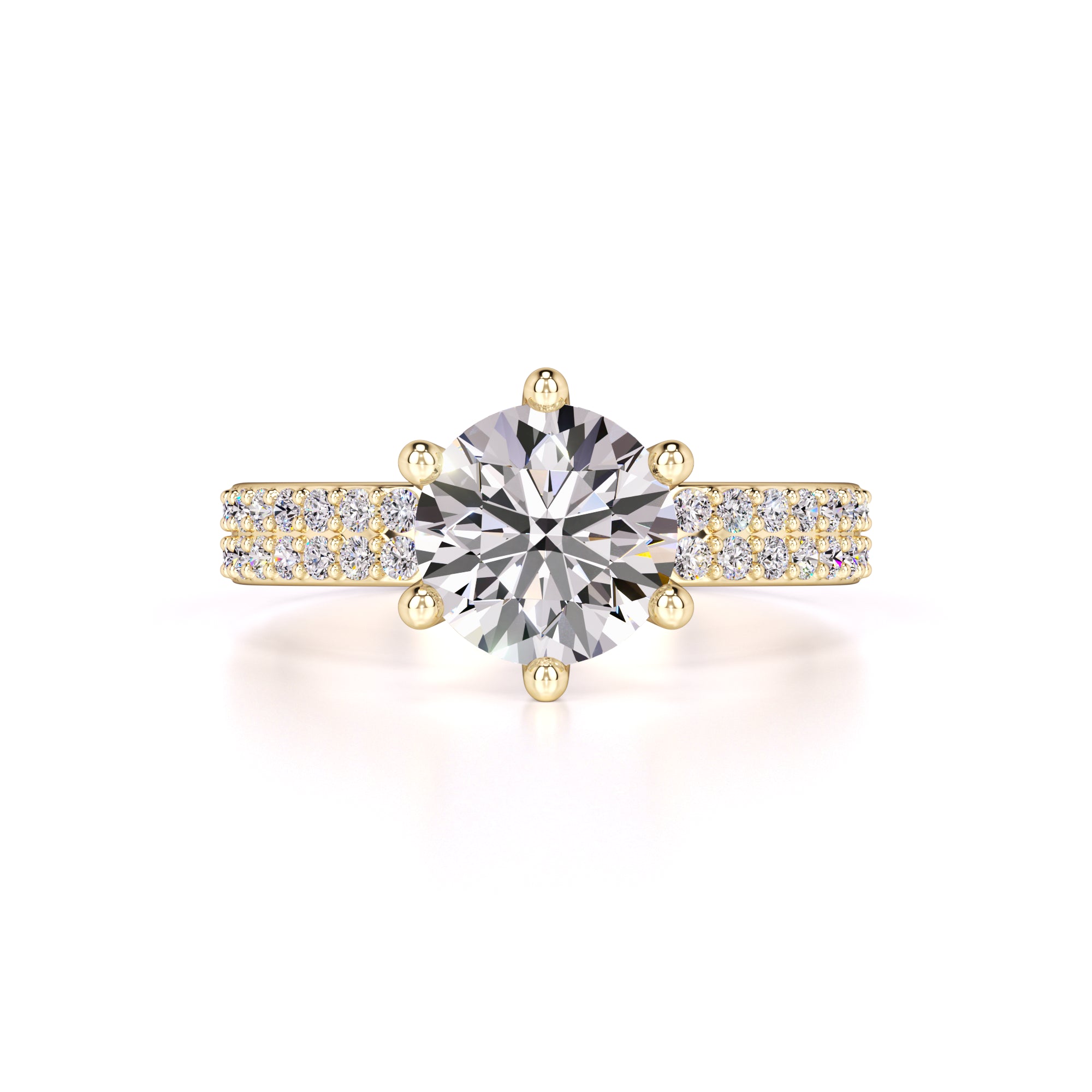Jennifer Moissanite & Lab Grown Diamond Ring | Yellow Gold | 1