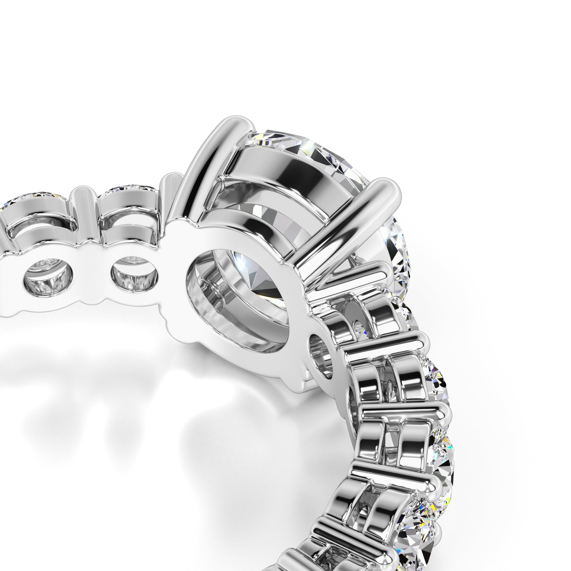 Penelope Moissanite & Lab Grown Diamond Ring | White Gold | 2