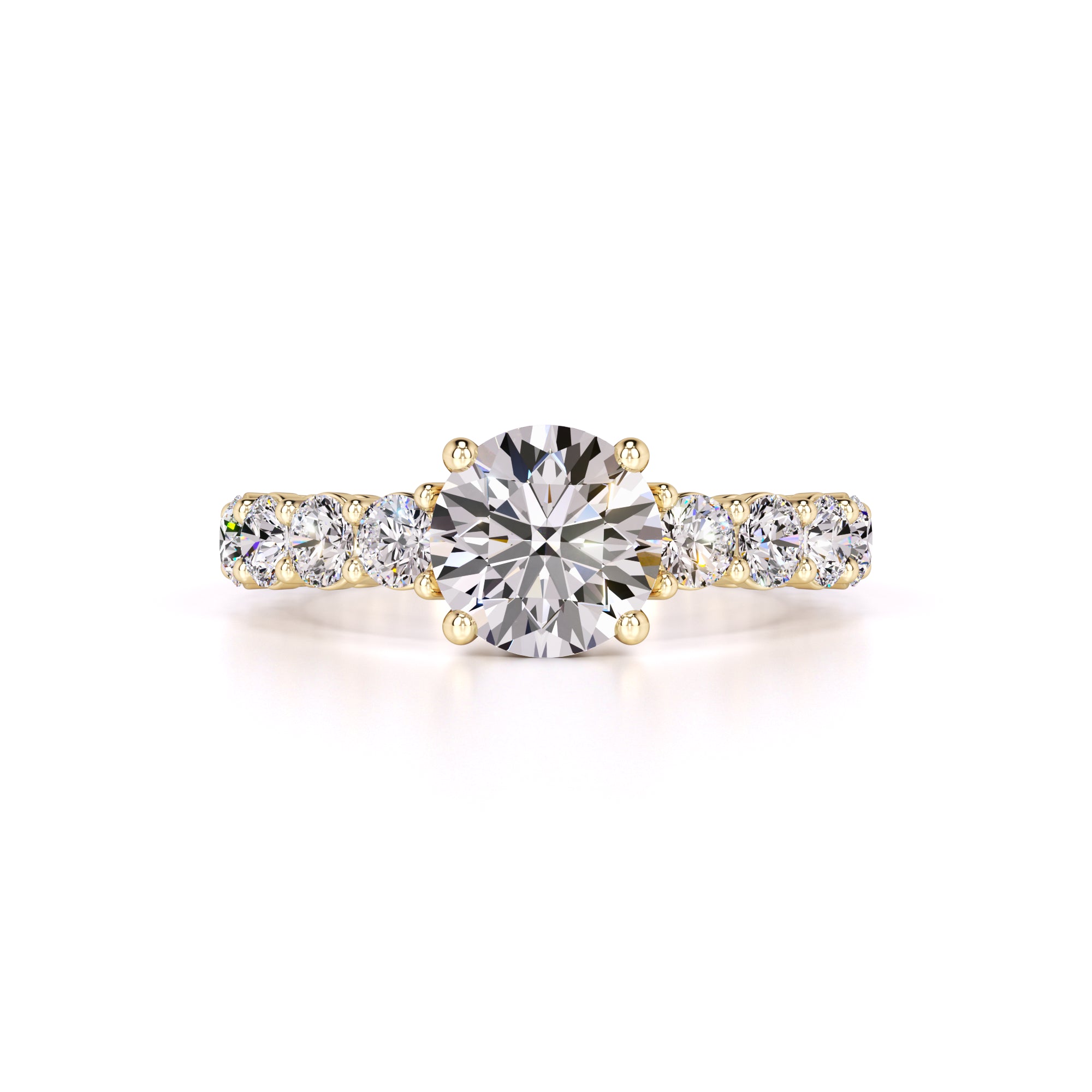 Penelope Moissanite & Lab Grown Diamond Ring | Yellow Gold | 1