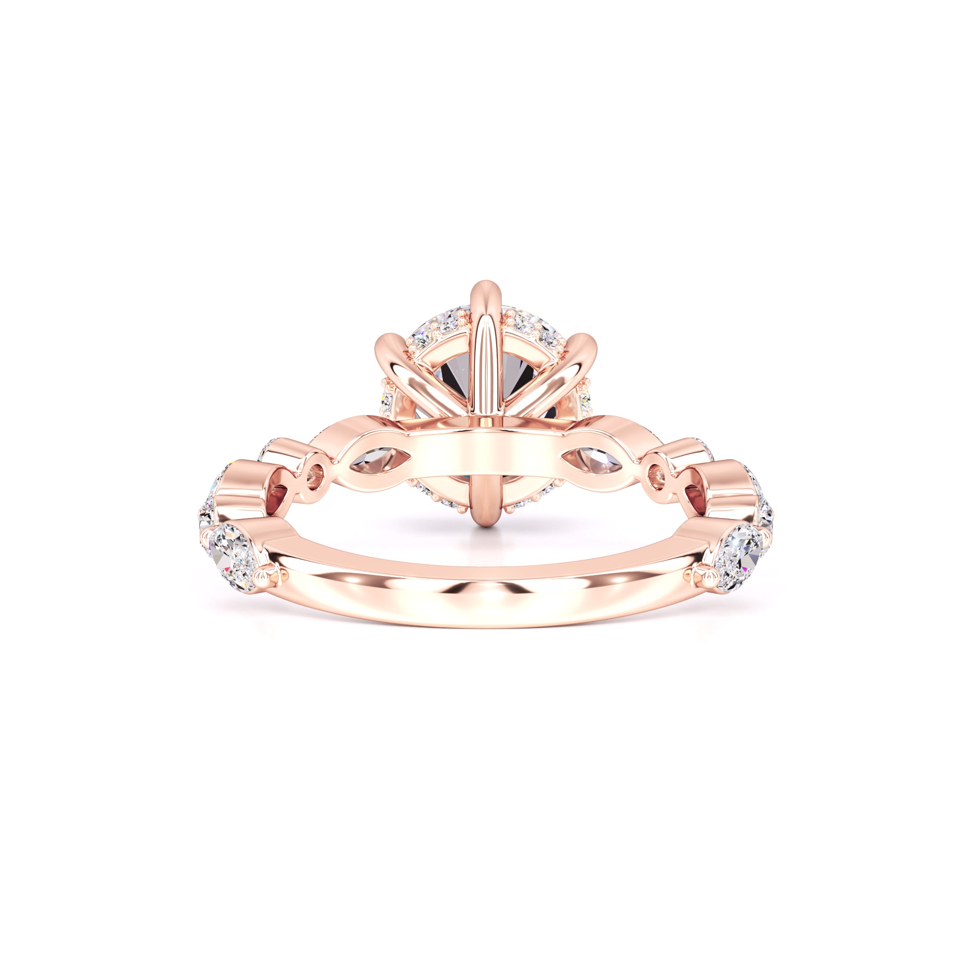 Lucy Moissanite & Lab Grown Diamond Ring | Rose Gold | 3
