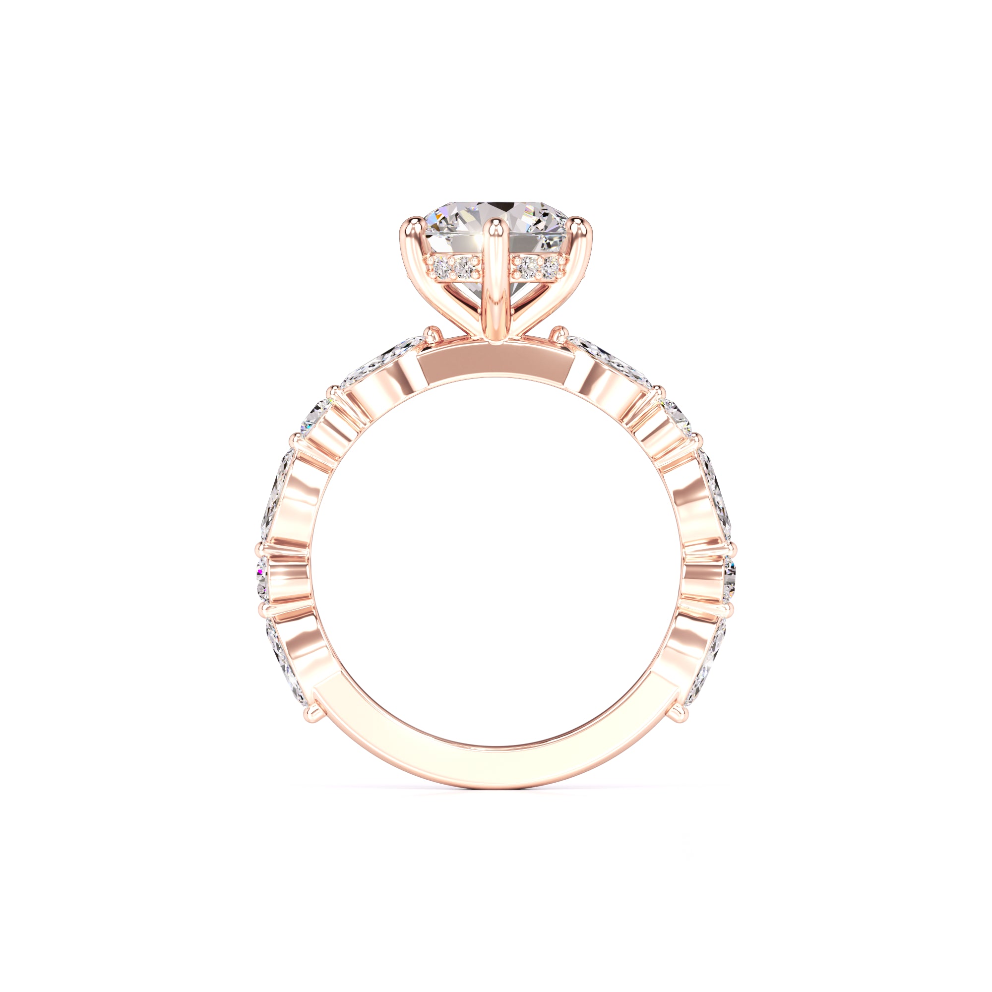 Lucy Moissanite & Lab Grown Diamond Ring | Rose Gold | 4