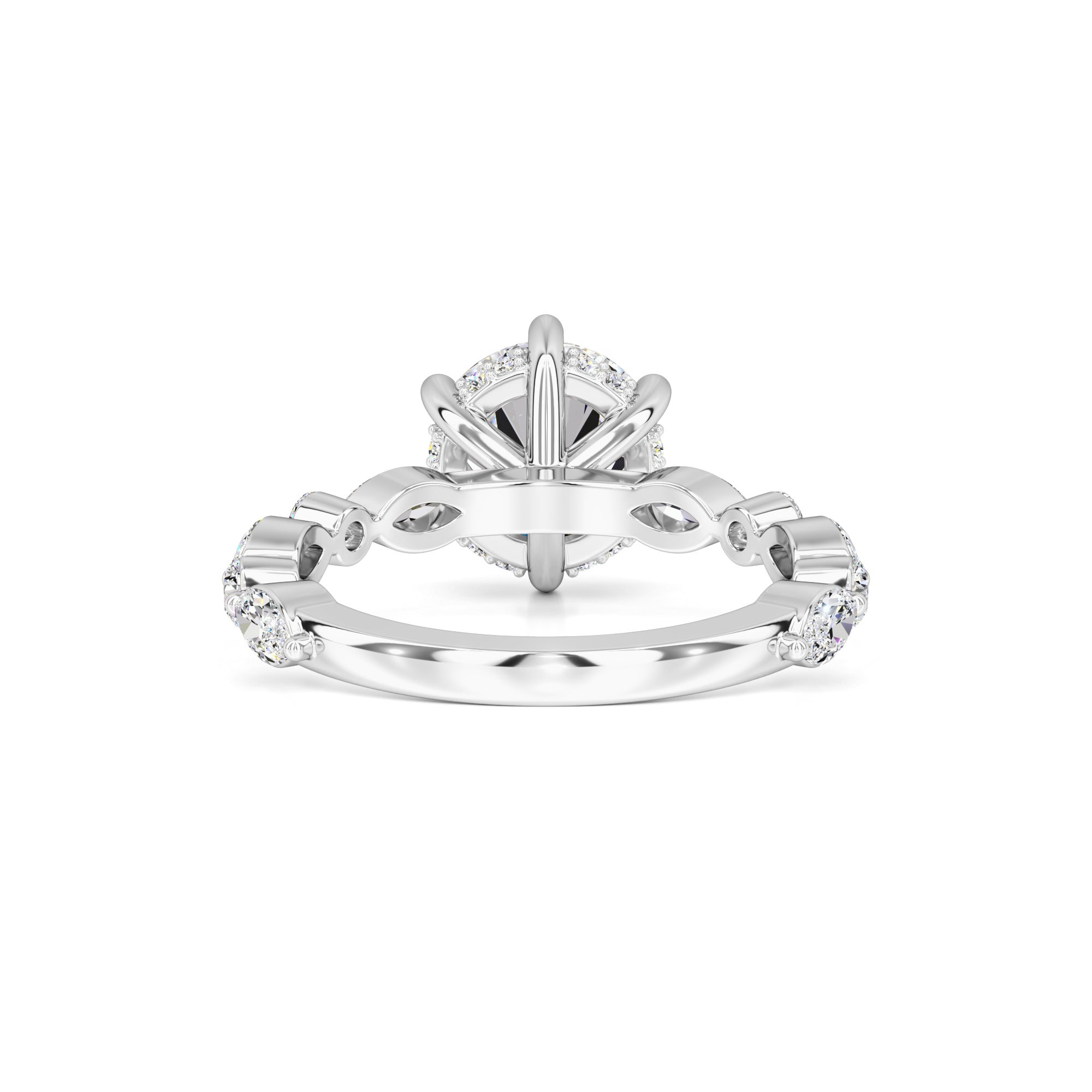 Lucy Moissanite & Lab Grown Diamond Ring | White Gold | 3