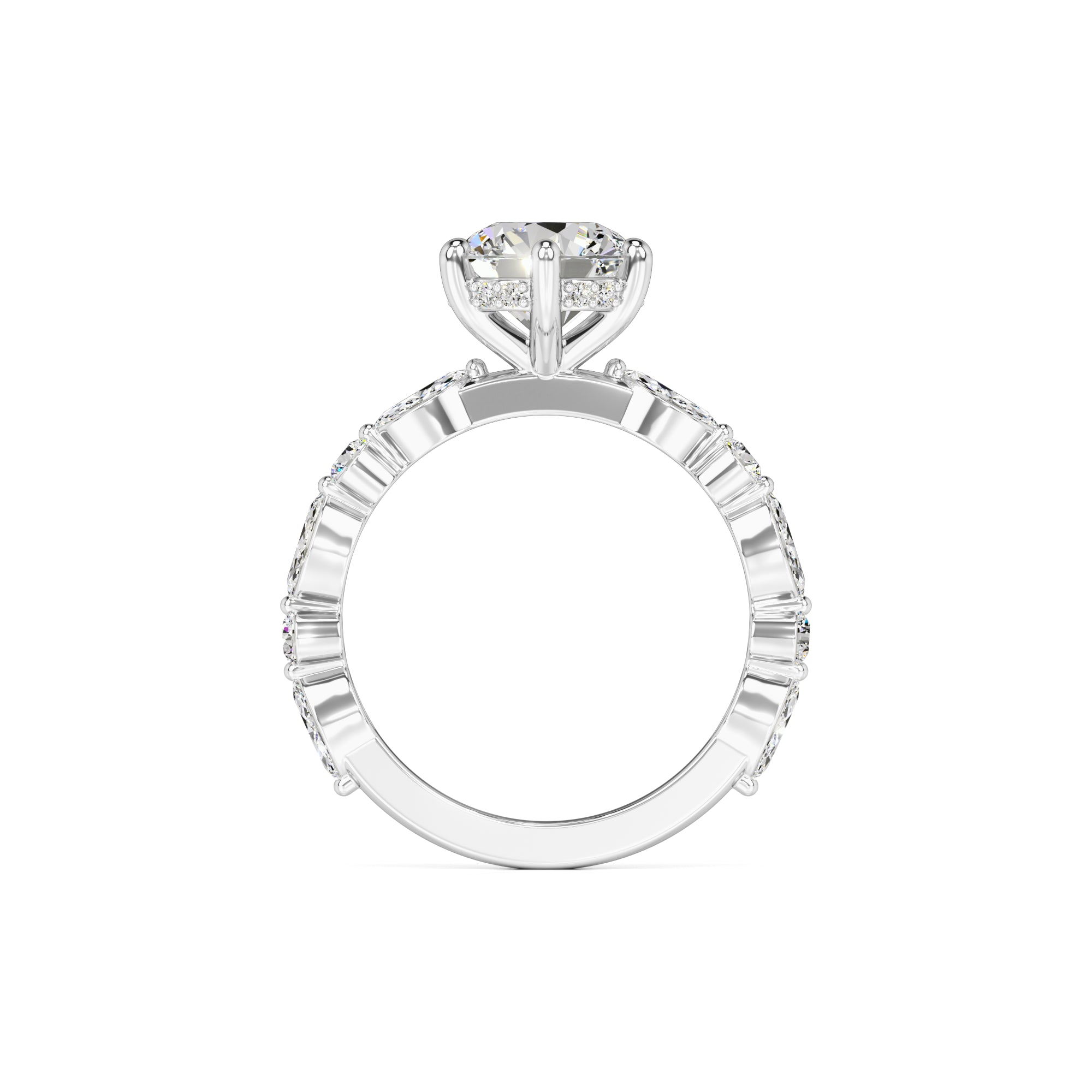 Lucy Moissanite & Lab Grown Diamond Ring | White Gold | 4