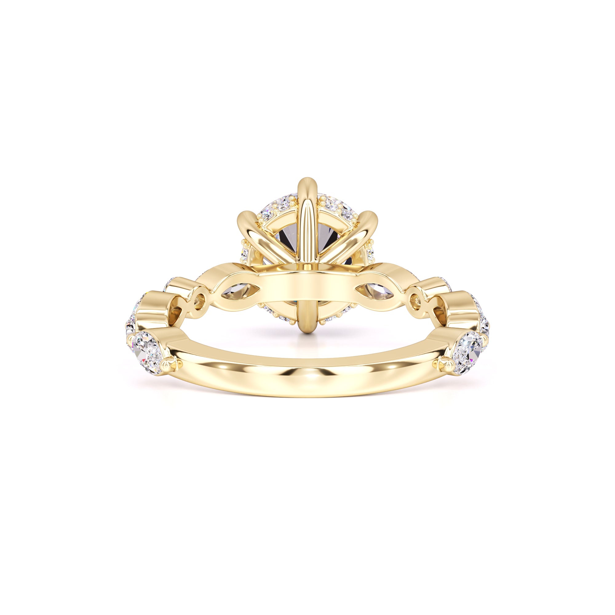 Lucy Moissanite & Lab Grown Diamond Ring | Yellow Gold | 3