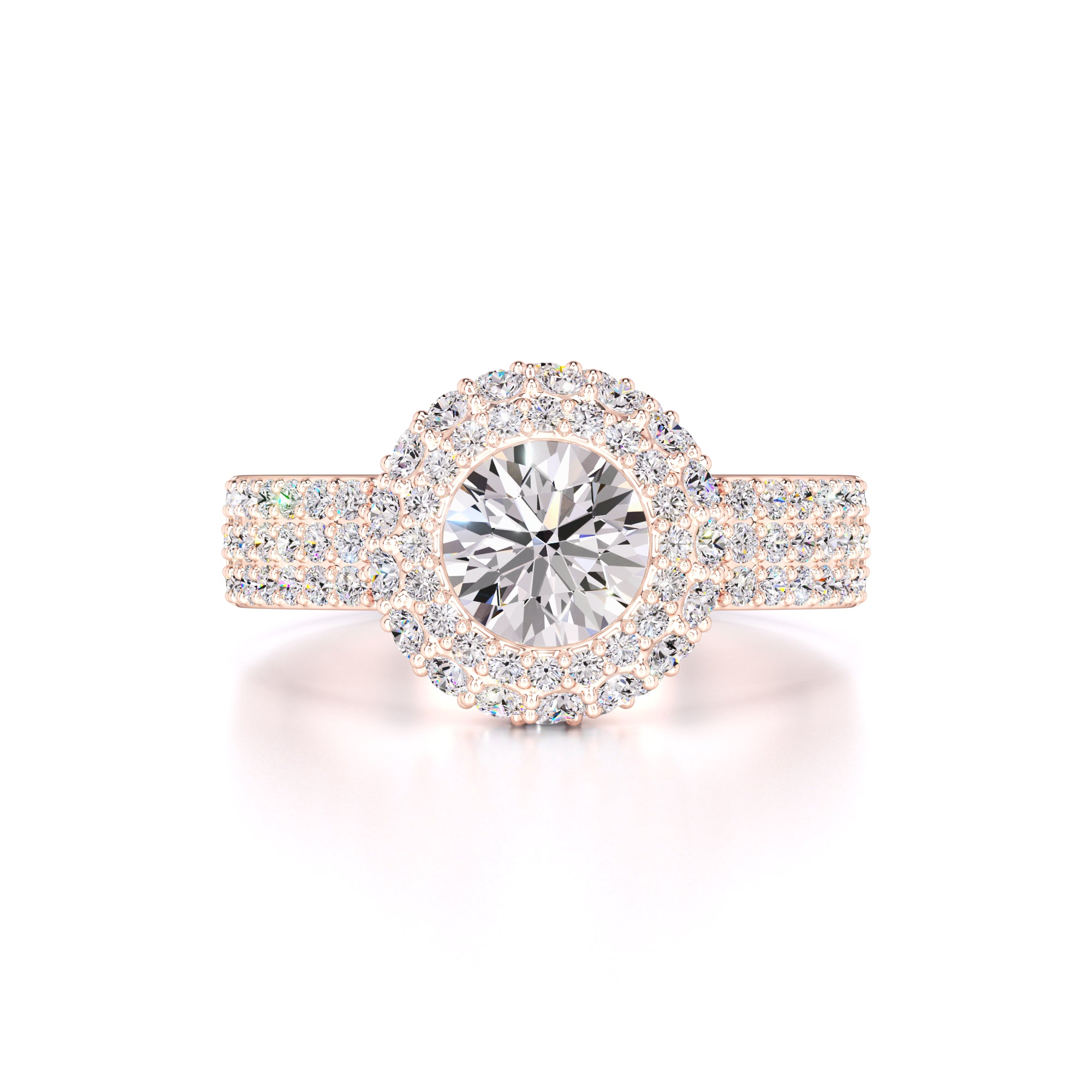 Claire Moissanite & Lab Grown Diamond Ring | Rose Gold | 1