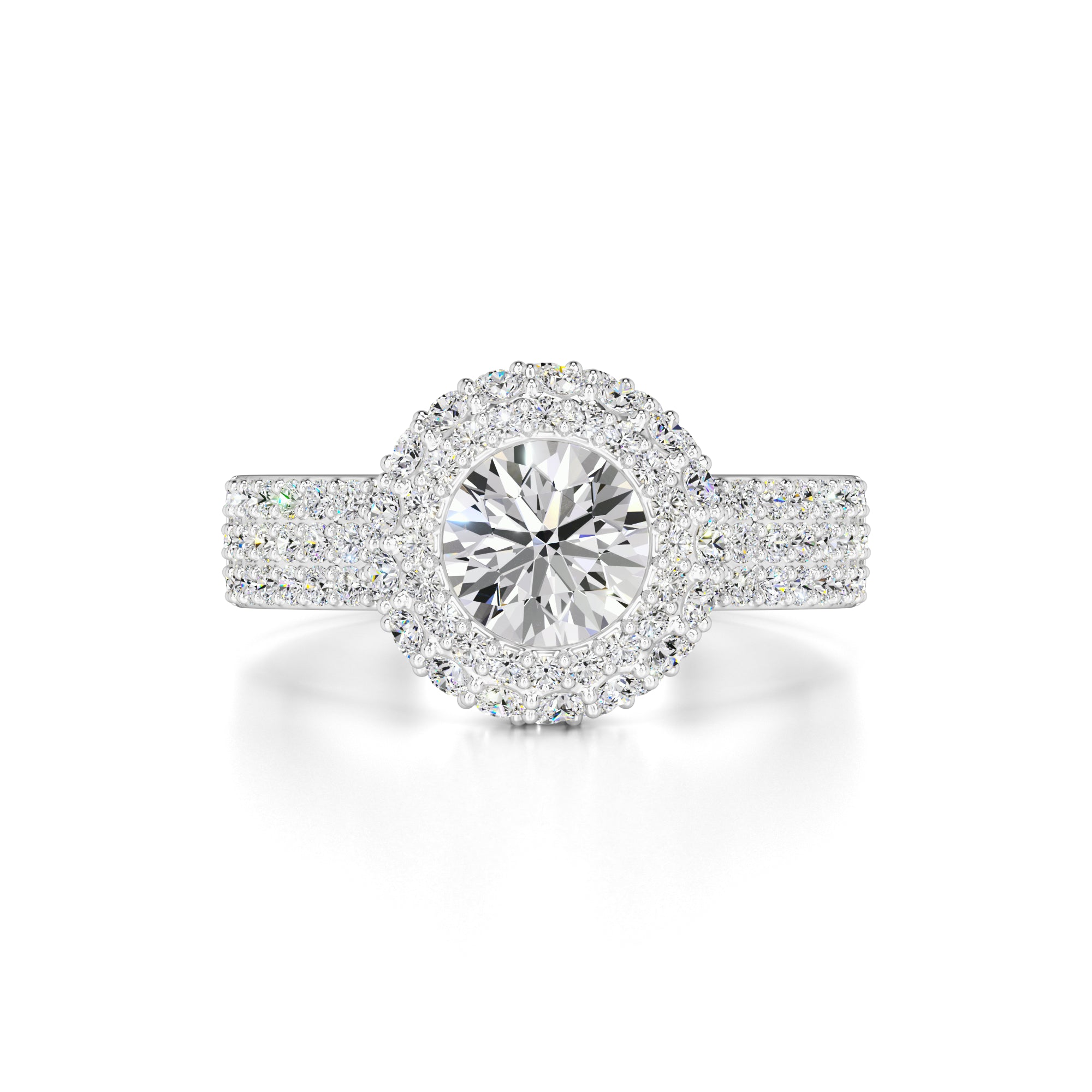 Claire Moissanite & Lab Grown Diamond Ring | White Gold | 1