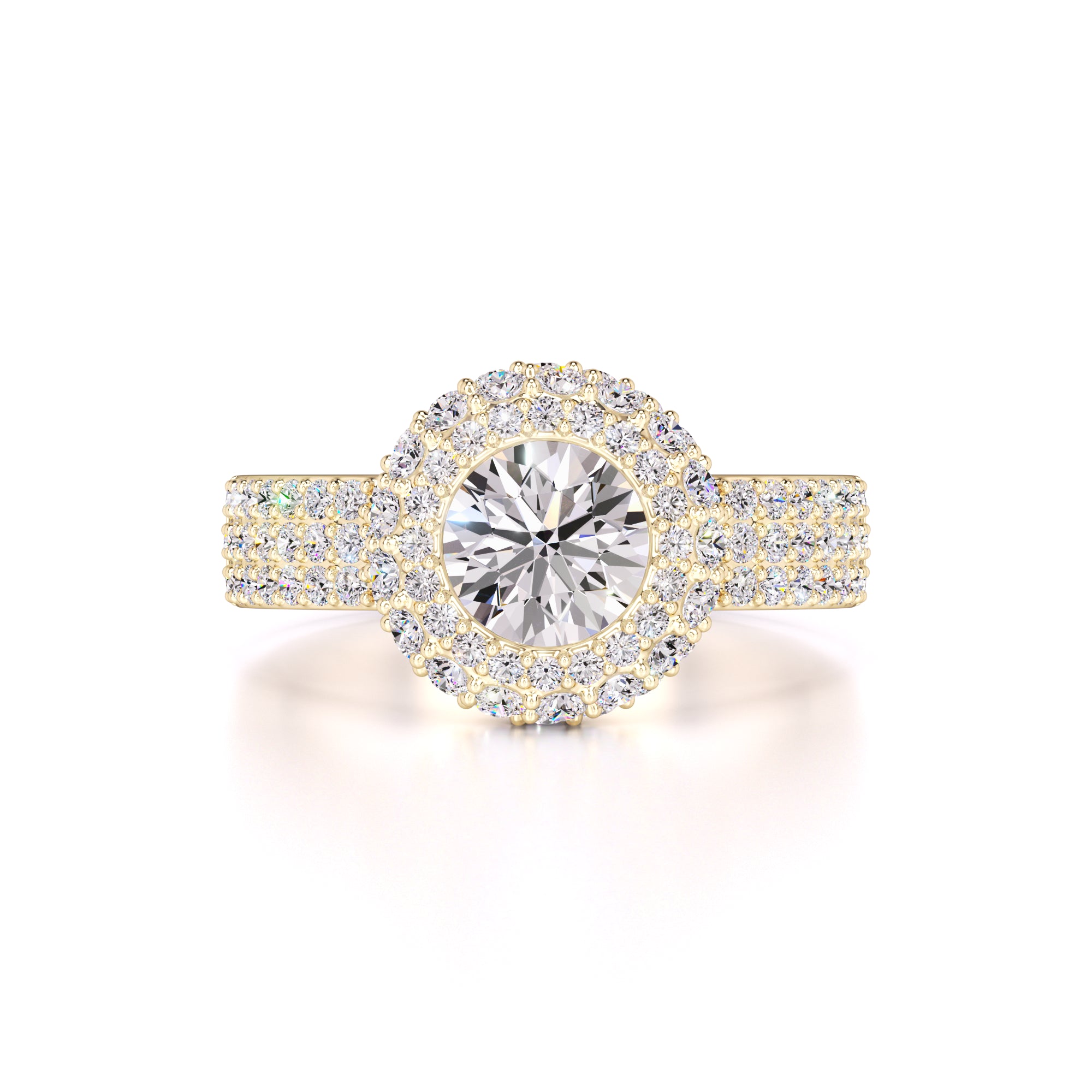 Claire Moissanite & Lab Grown Diamond Ring | Yellow Gold | 1