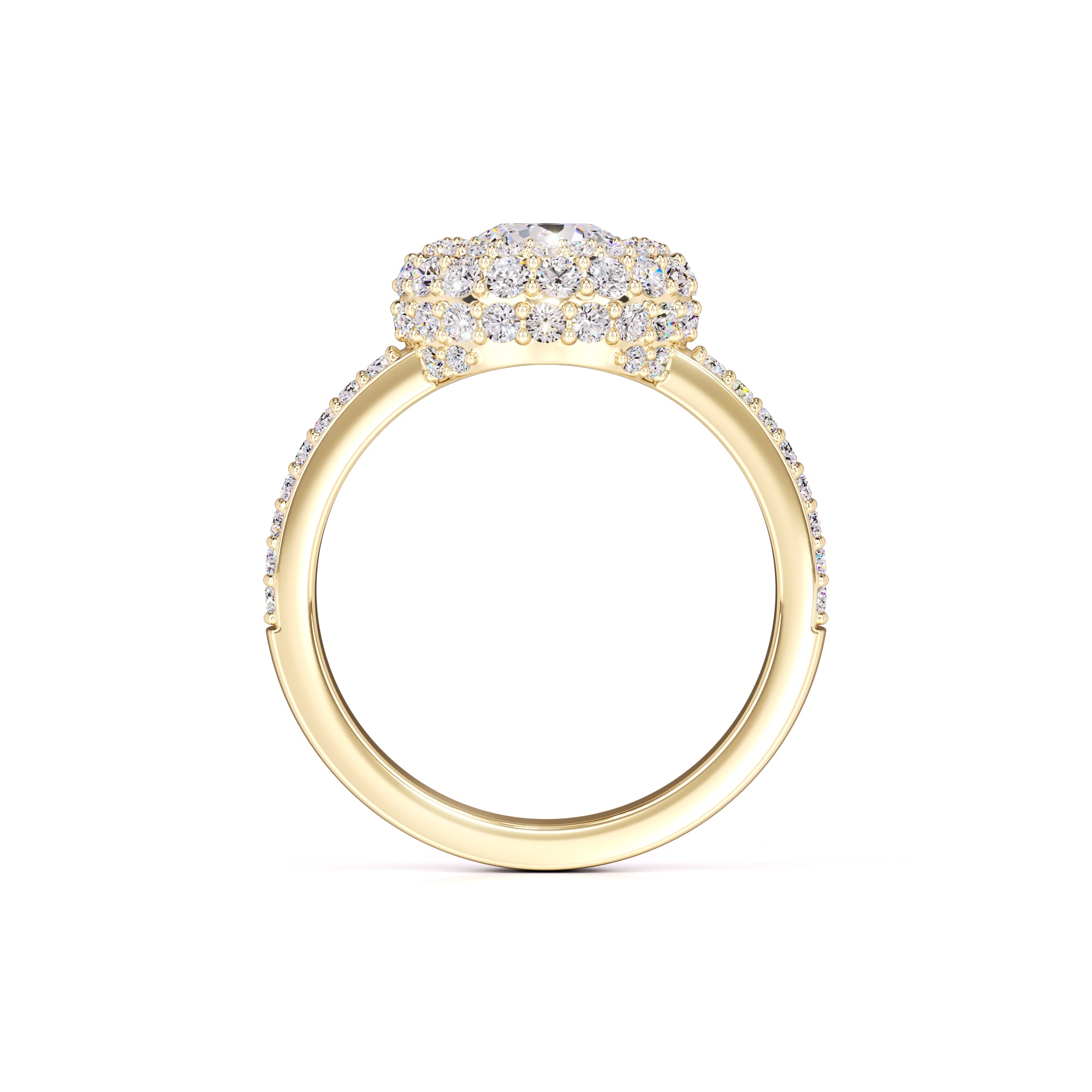 Claire Moissanite & Lab Grown Diamond Ring | Yellow Gold | 4