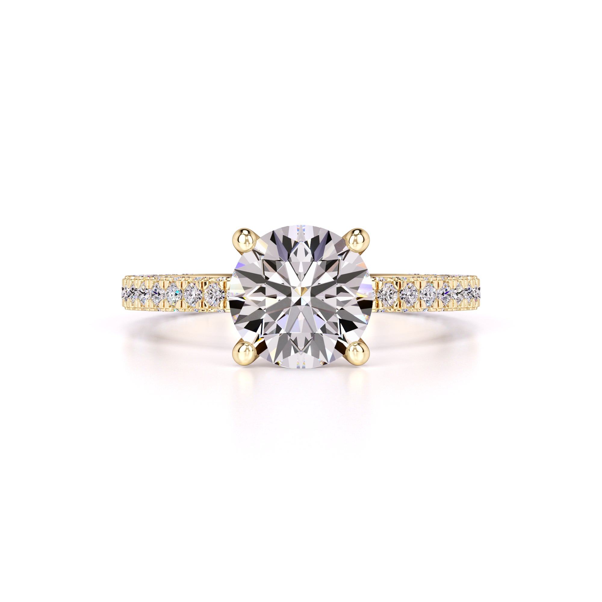 Amanda Moissanite & Lab Grown Diamond Ring | Yellow Gold | 1