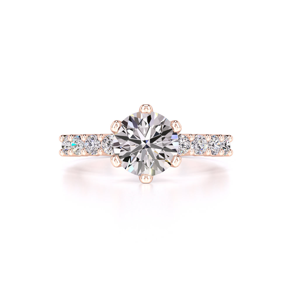 Allison Moissanite & Lab Grown Diamond Ring | Rose Gold | 1