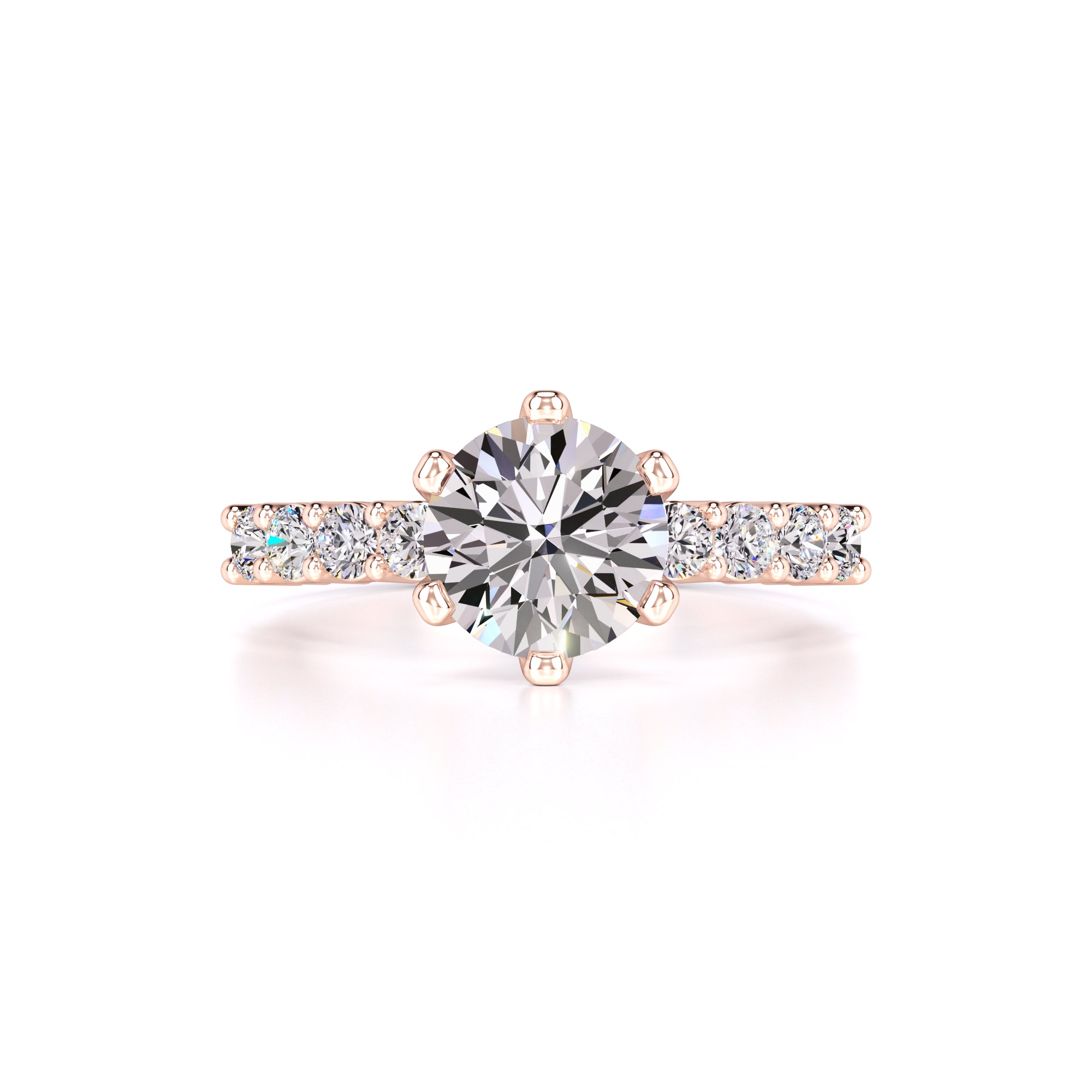 Allison Moissanite & Lab Grown Diamond Ring | Rose Gold | 1