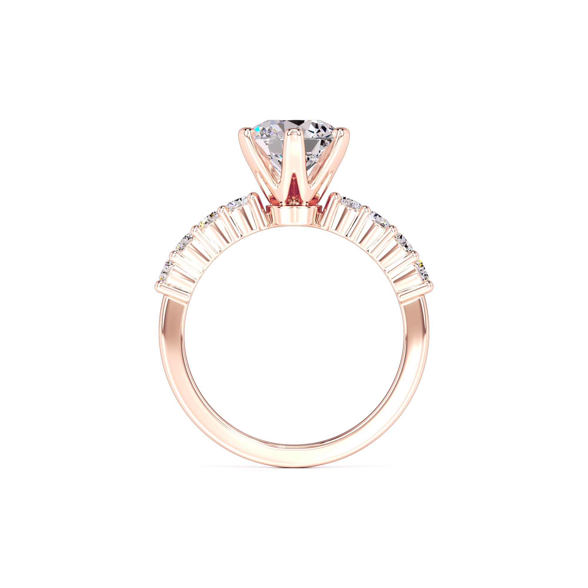 Allison Moissanite & Lab Grown Diamond Ring | Rose Gold | 4