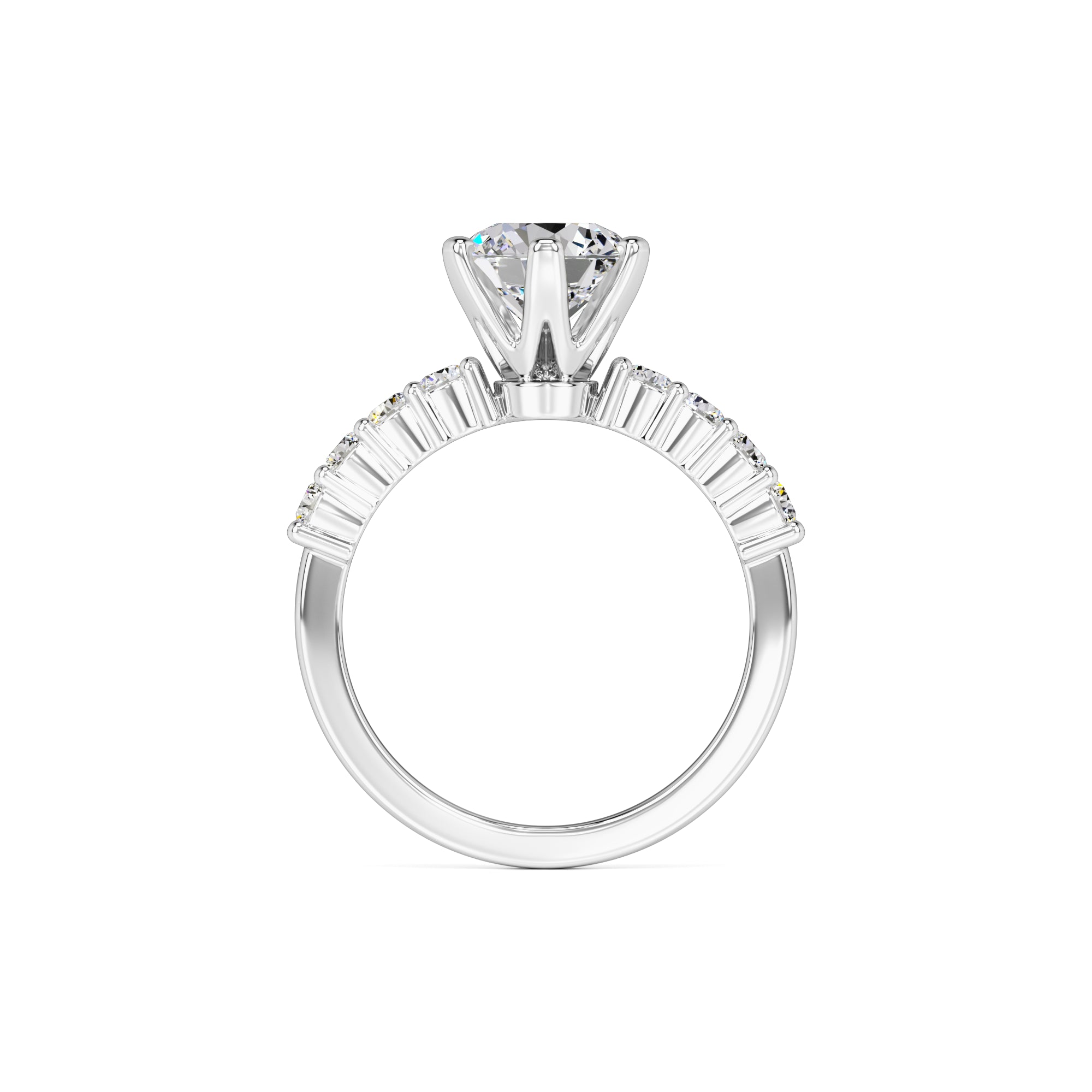 Allison Moissanite & Lab Grown Diamond Ring | White Gold | 4