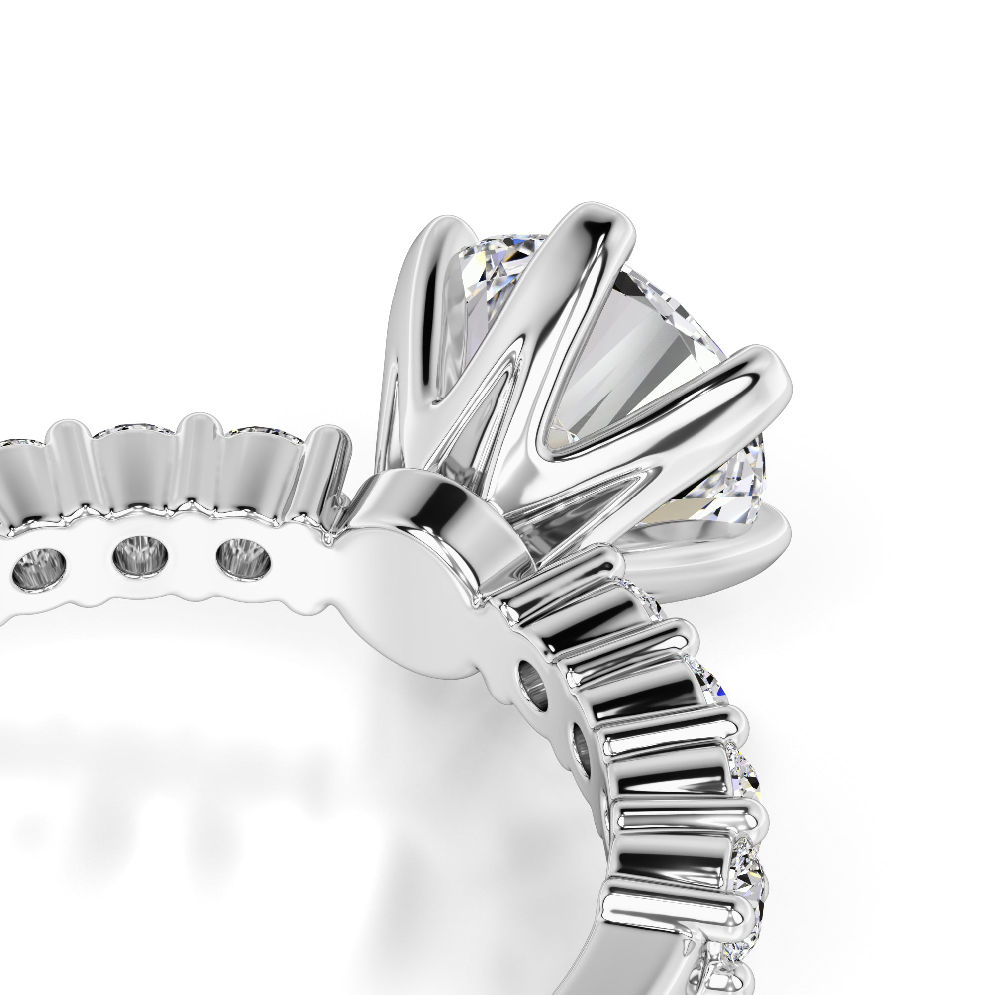 Allison Moissanite & Lab Grown Diamond Ring | White Gold | 2