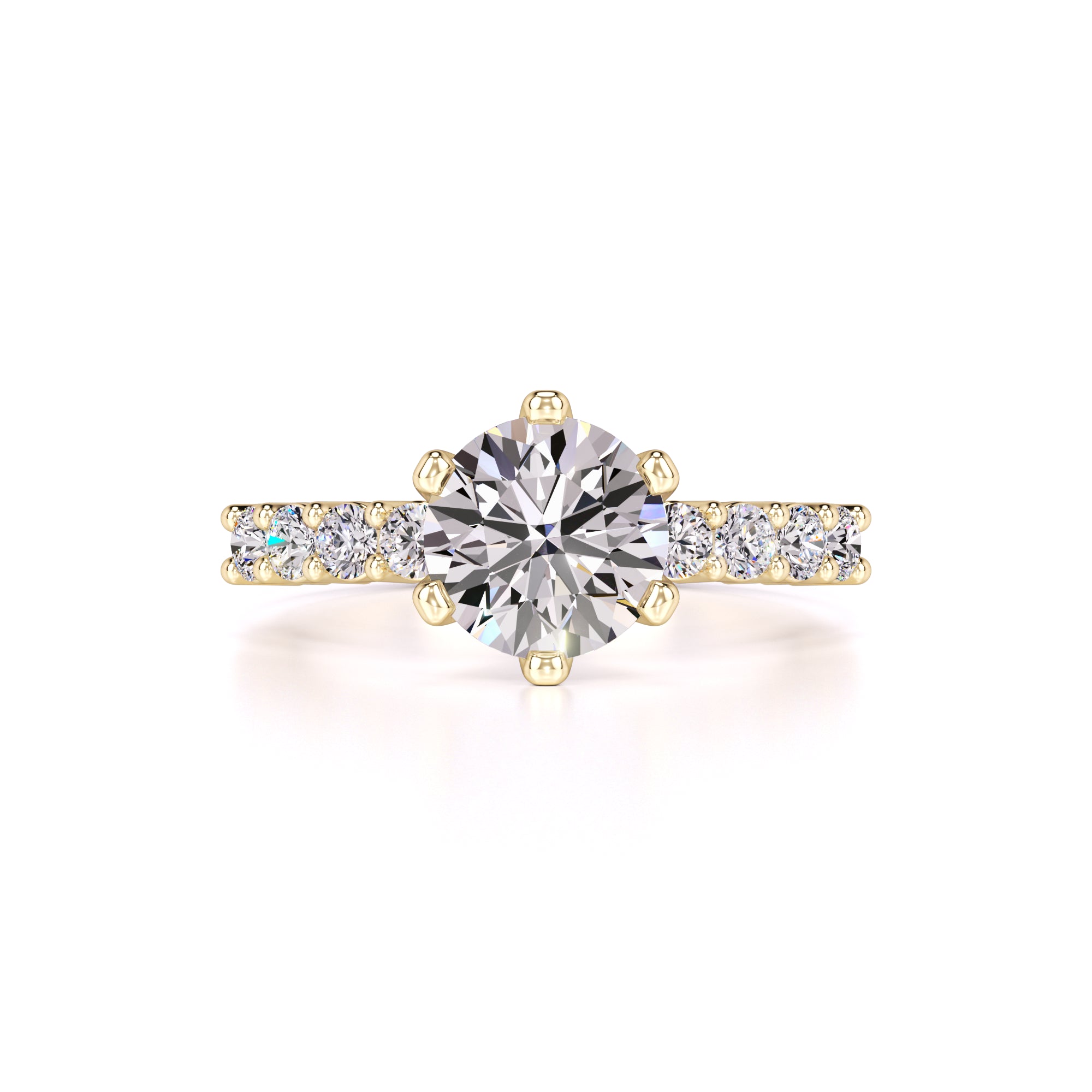 Allison Moissanite & Lab Grown Diamond Ring | Yellow Gold | 1