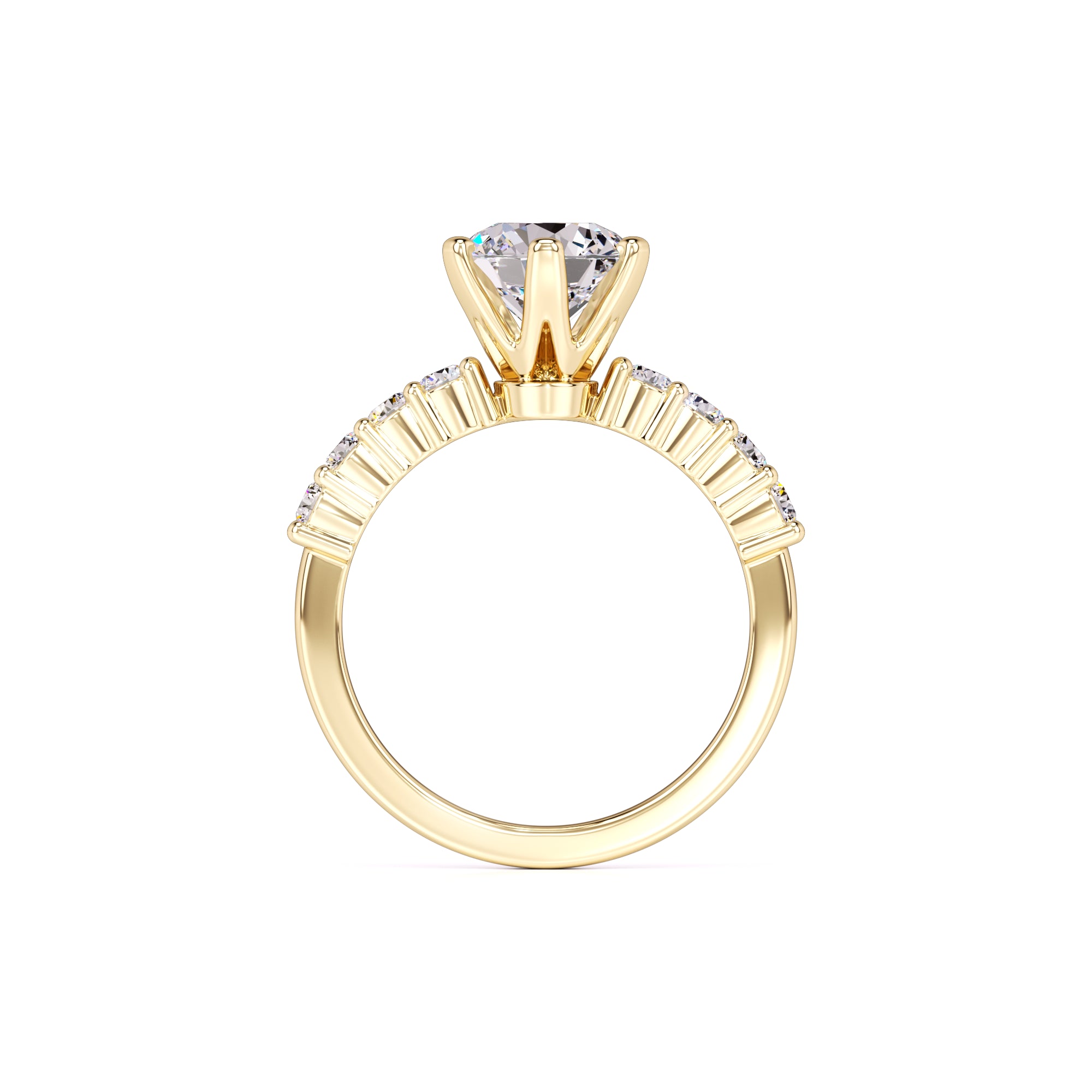 Allison Moissanite & Lab Grown Diamond Ring | Yellow Gold | 4
