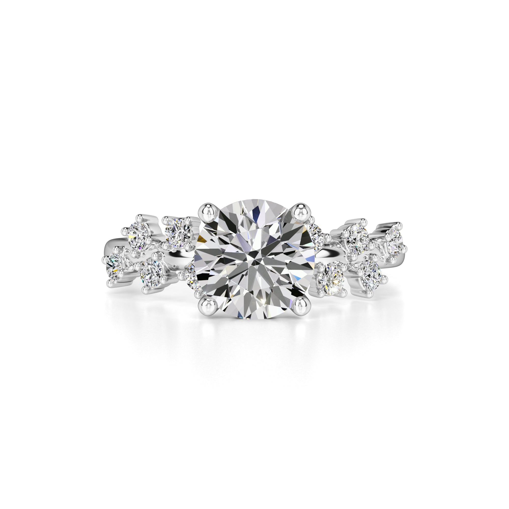 Carmen Moissanite & Lab Grown Diamond Ring | White Gold | 1