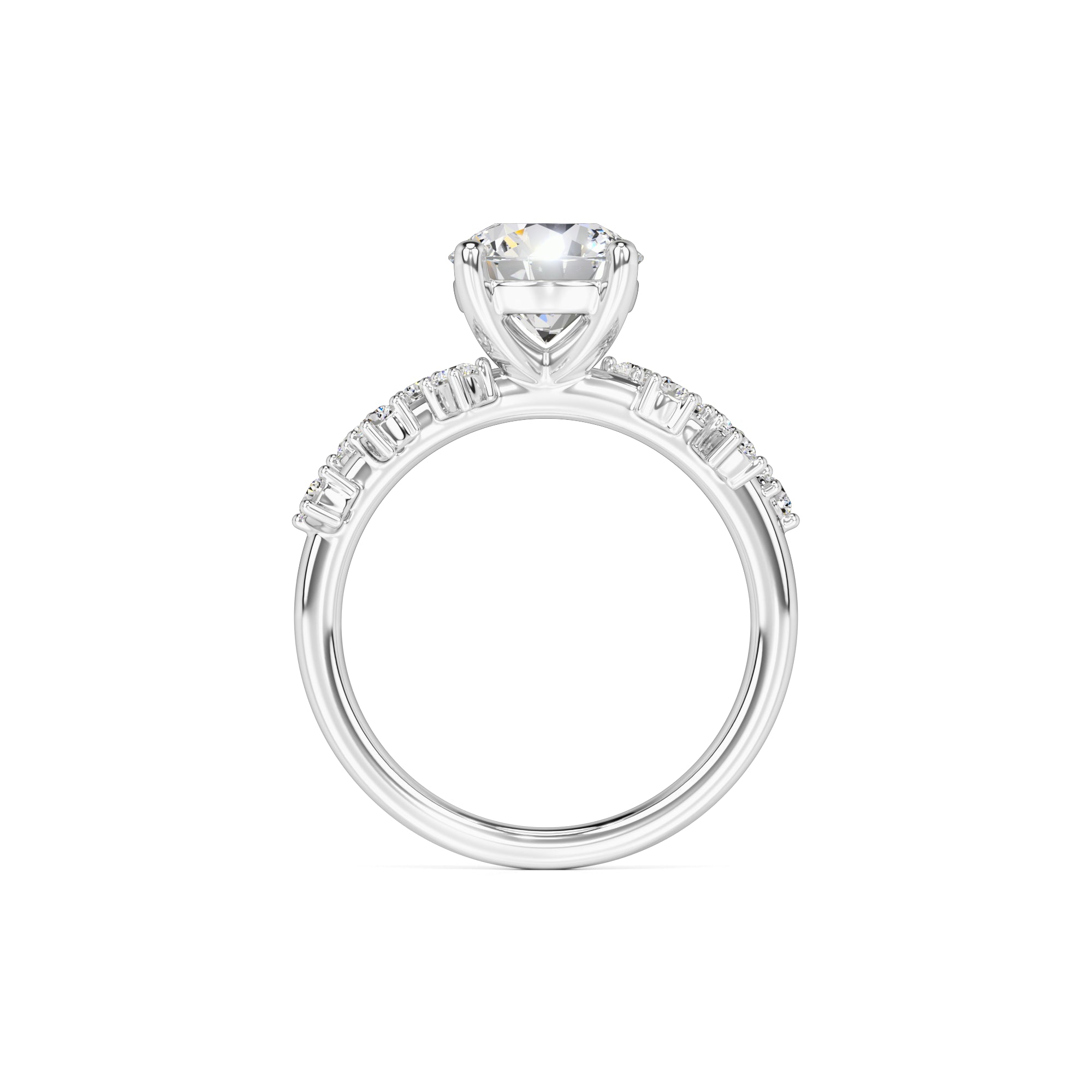 Carmen Moissanite & Lab Grown Diamond Ring | White Gold | 4