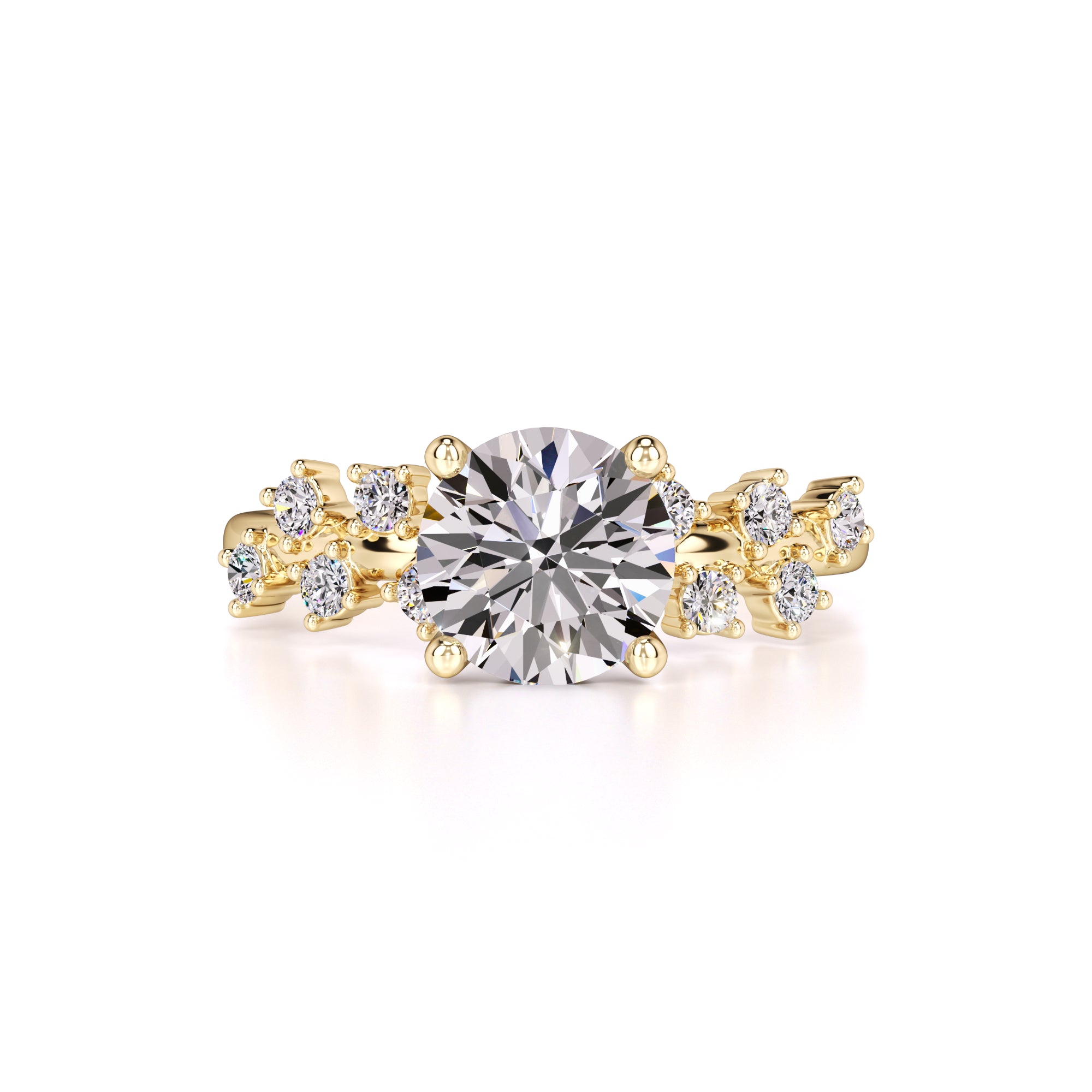 Carmen Moissanite & Lab Grown Diamond Ring | Yellow Gold | 1
