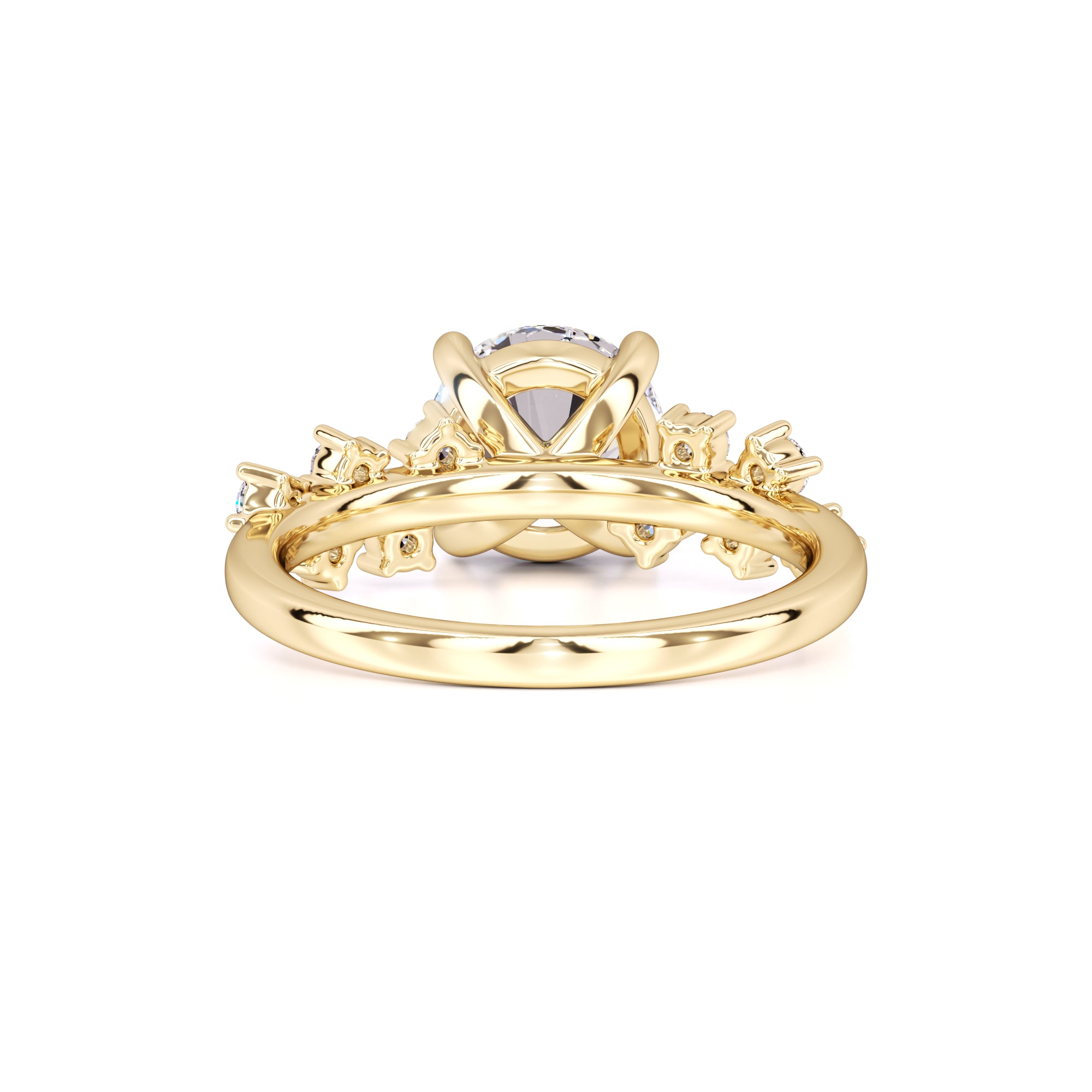 Carmen Moissanite & Lab Grown Diamond Ring | Yellow Gold | 3