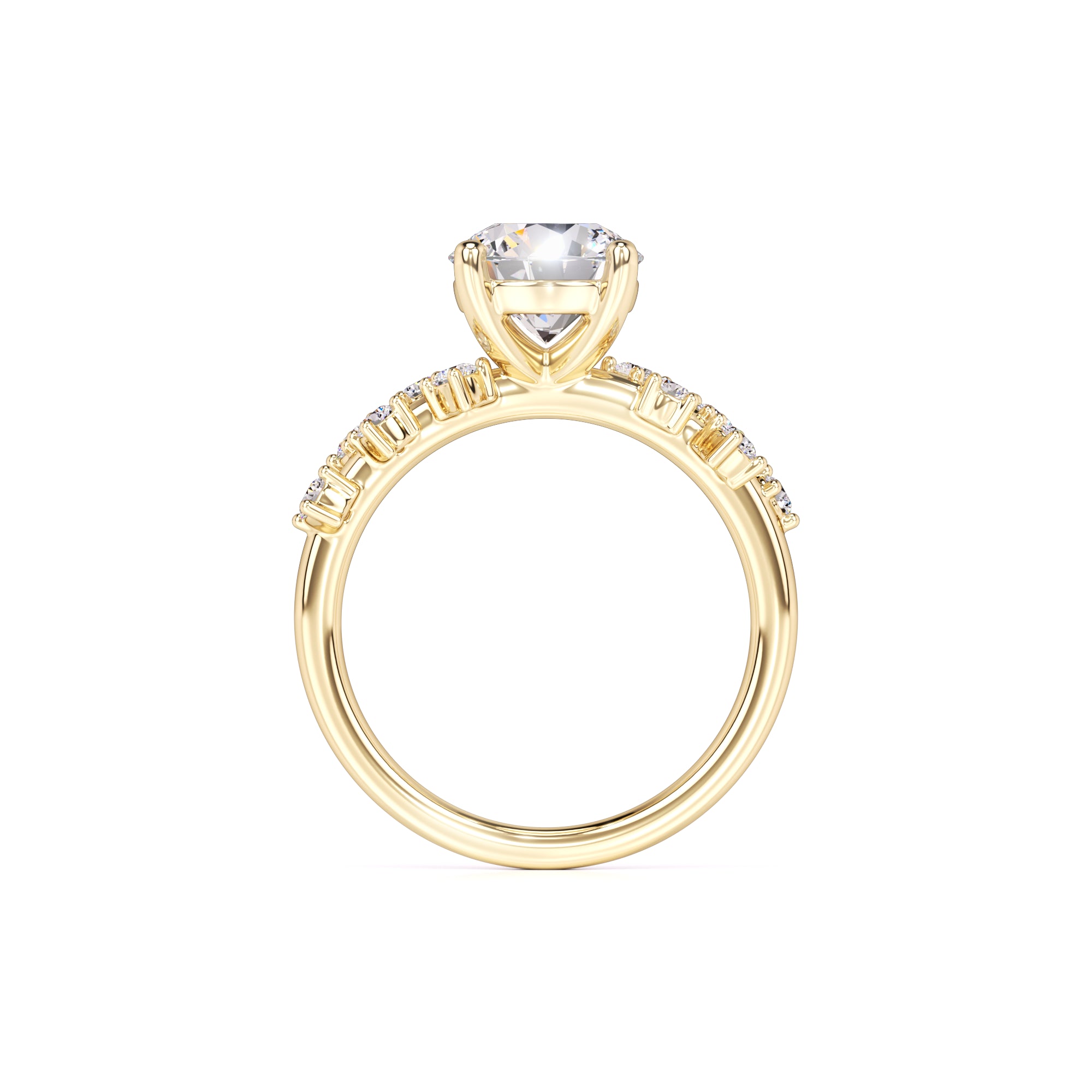 Carmen Moissanite & Lab Grown Diamond Ring | Yellow Gold | 4