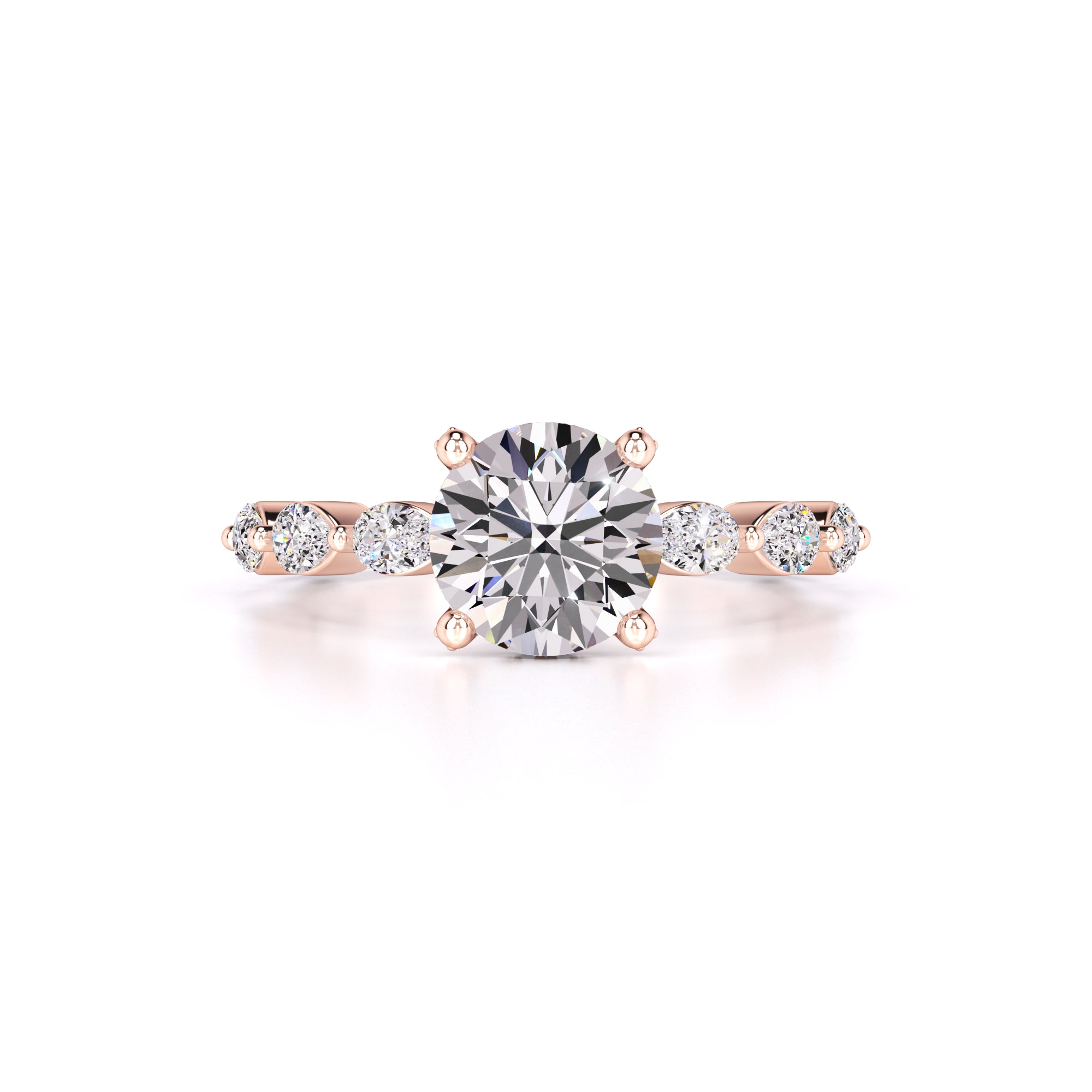 Sarah Moissanite & Lab Grown Diamond Ring | Rose Gold | 1