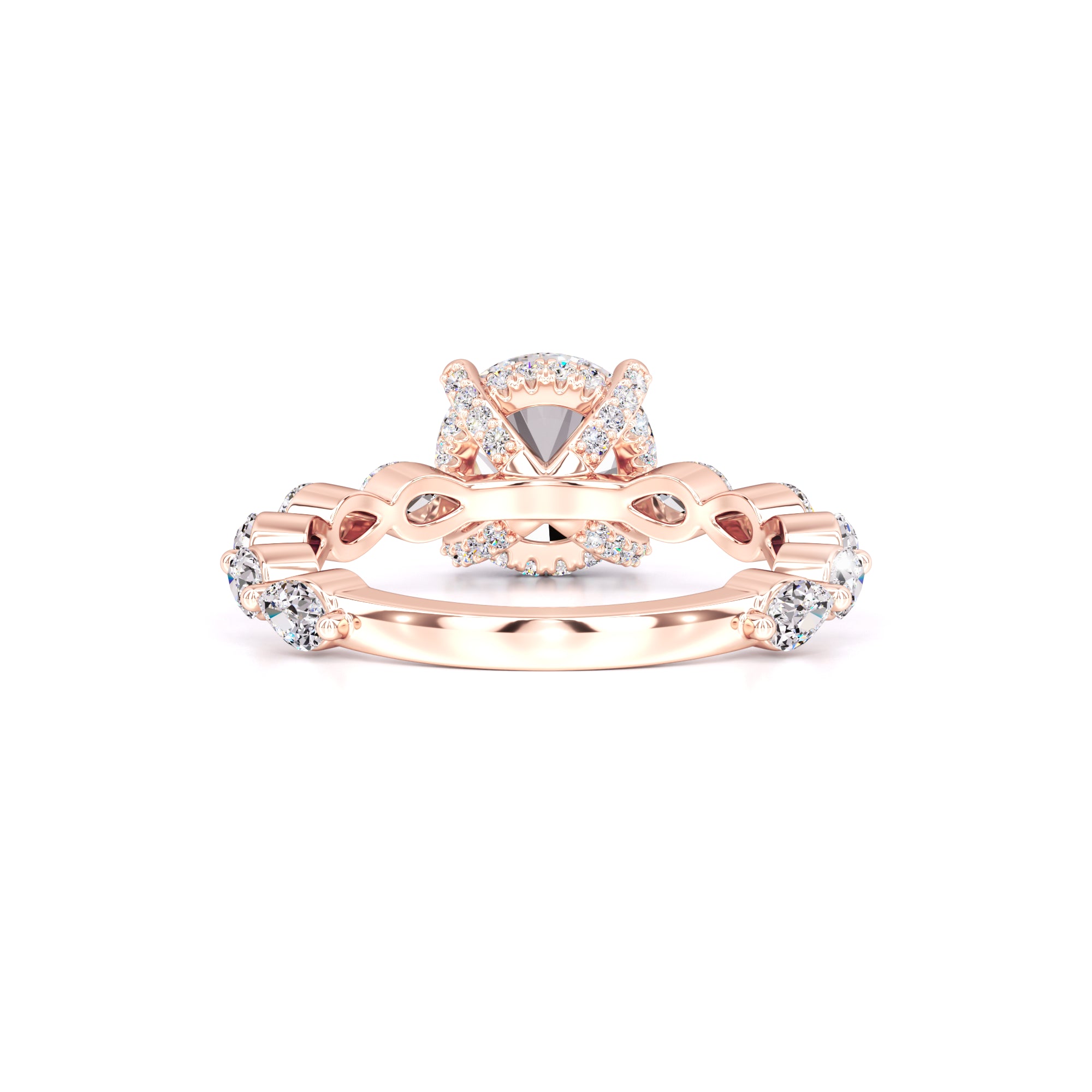 Sarah Moissanite & Lab Grown Diamond Ring | Rose Gold | 3