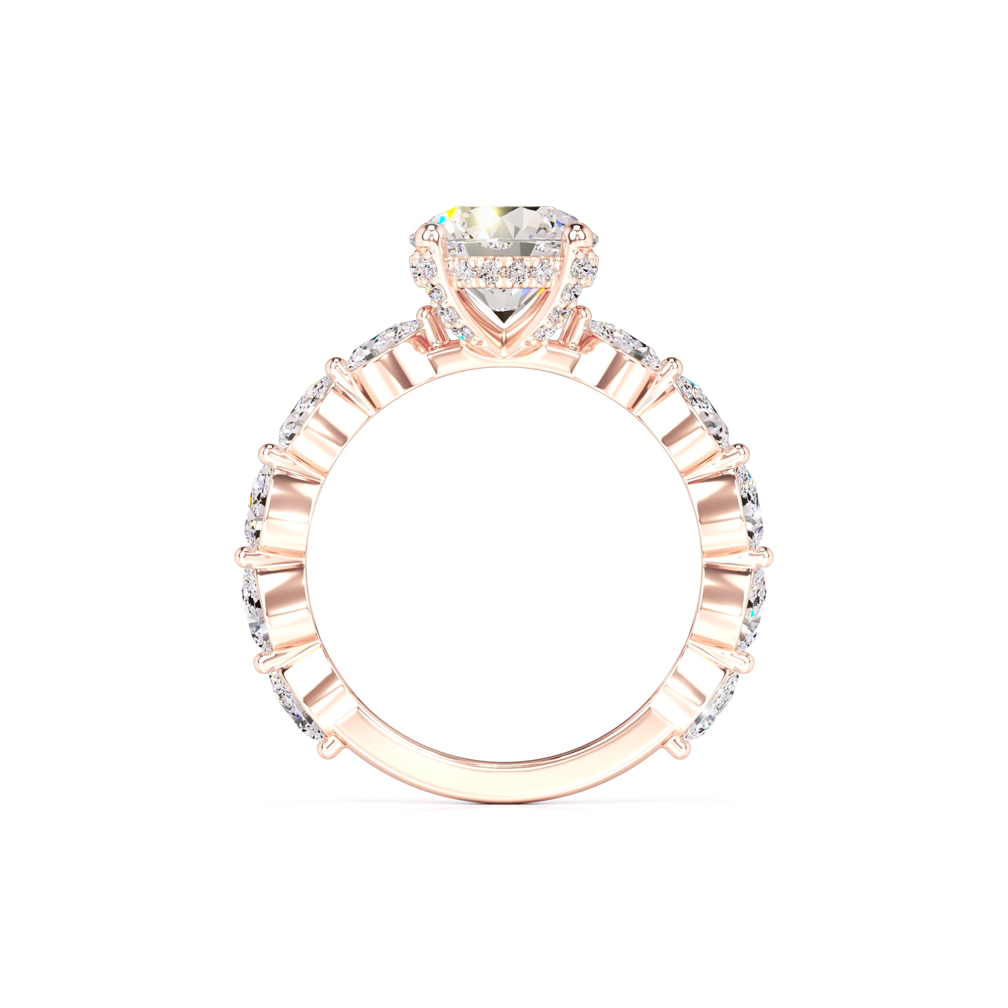 Sarah Moissanite & Lab Grown Diamond Ring | Rose Gold | 4