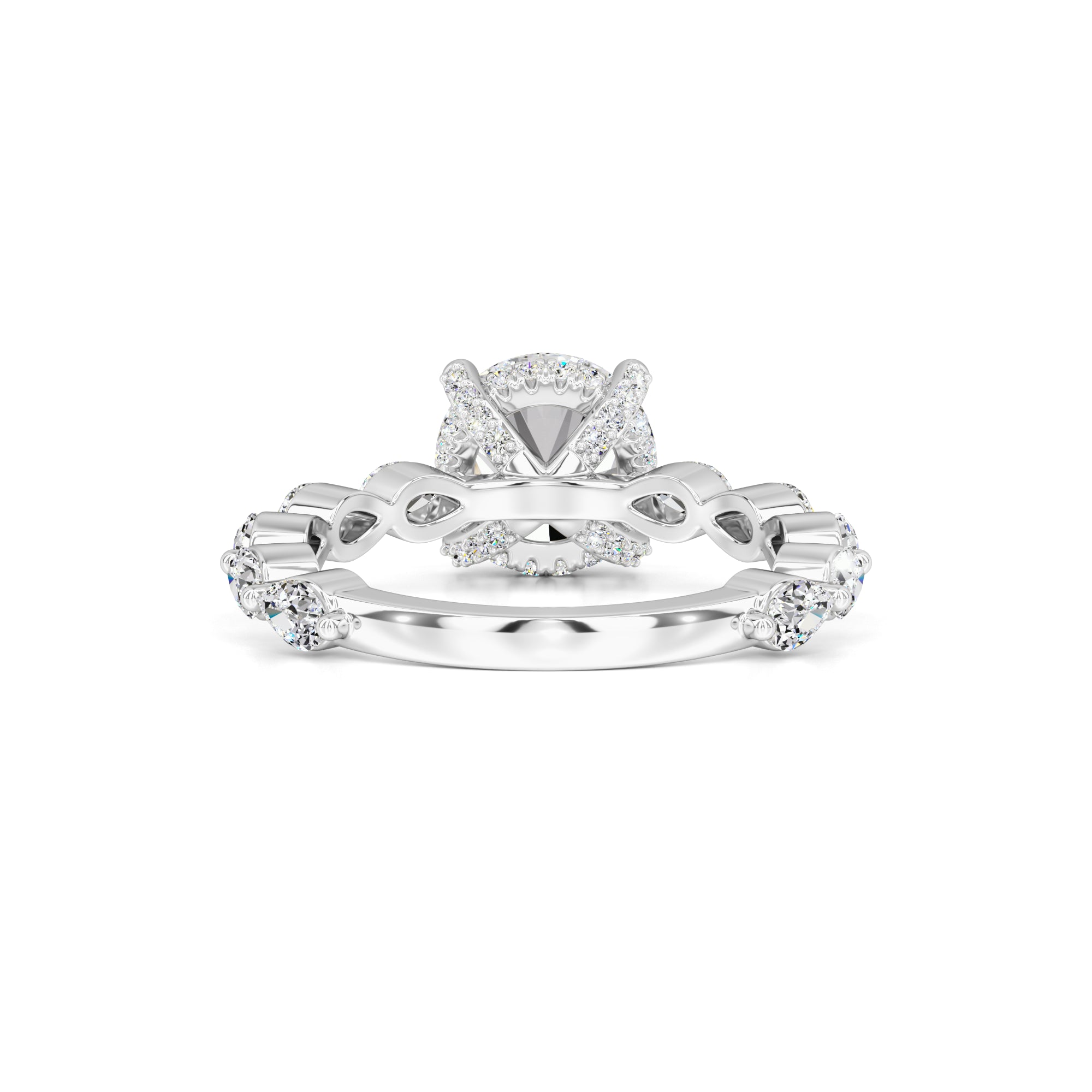Sarah Moissanite & Lab Grown Diamond Ring | White Gold | 3