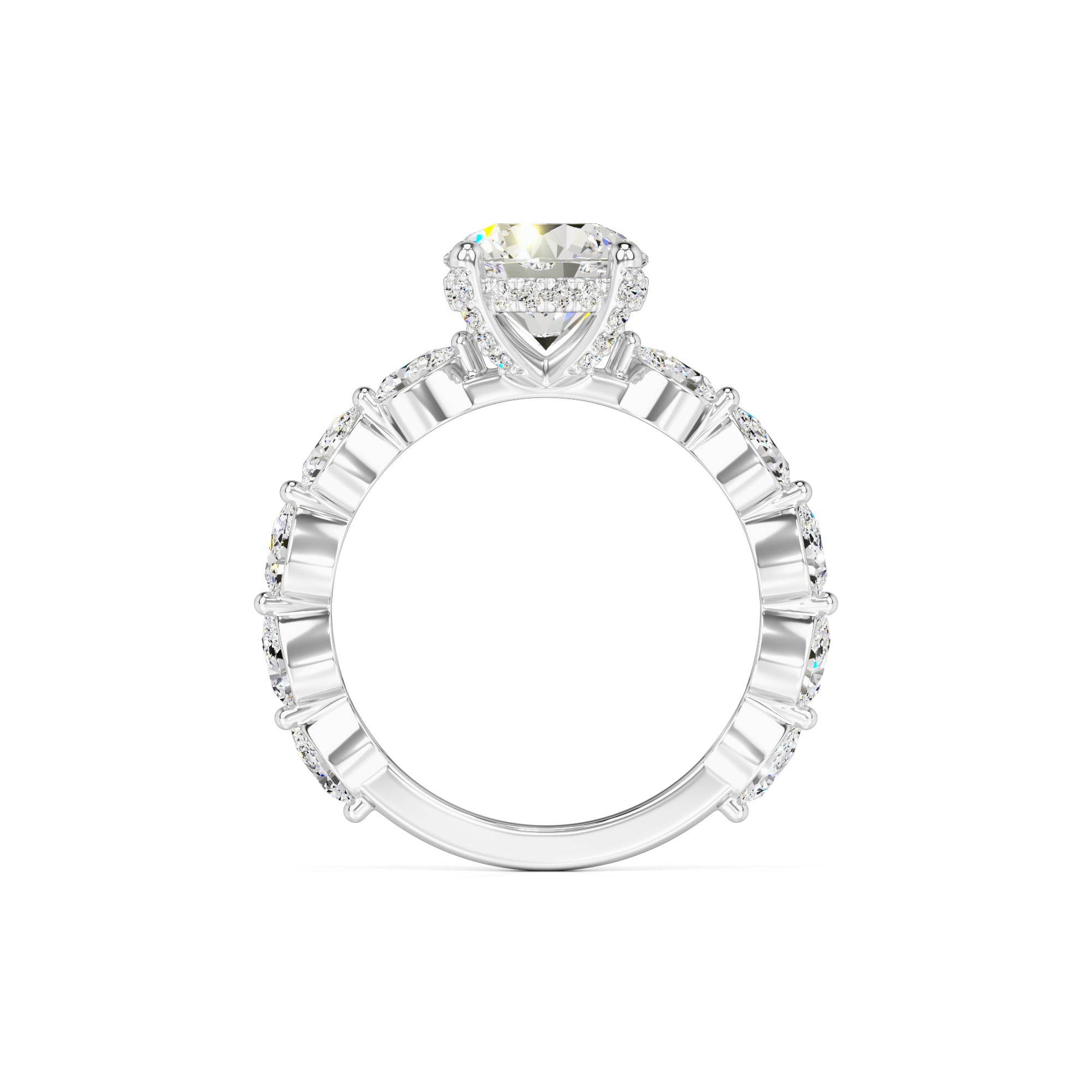 Sarah Moissanite & Lab Grown Diamond Ring | White Gold | 4