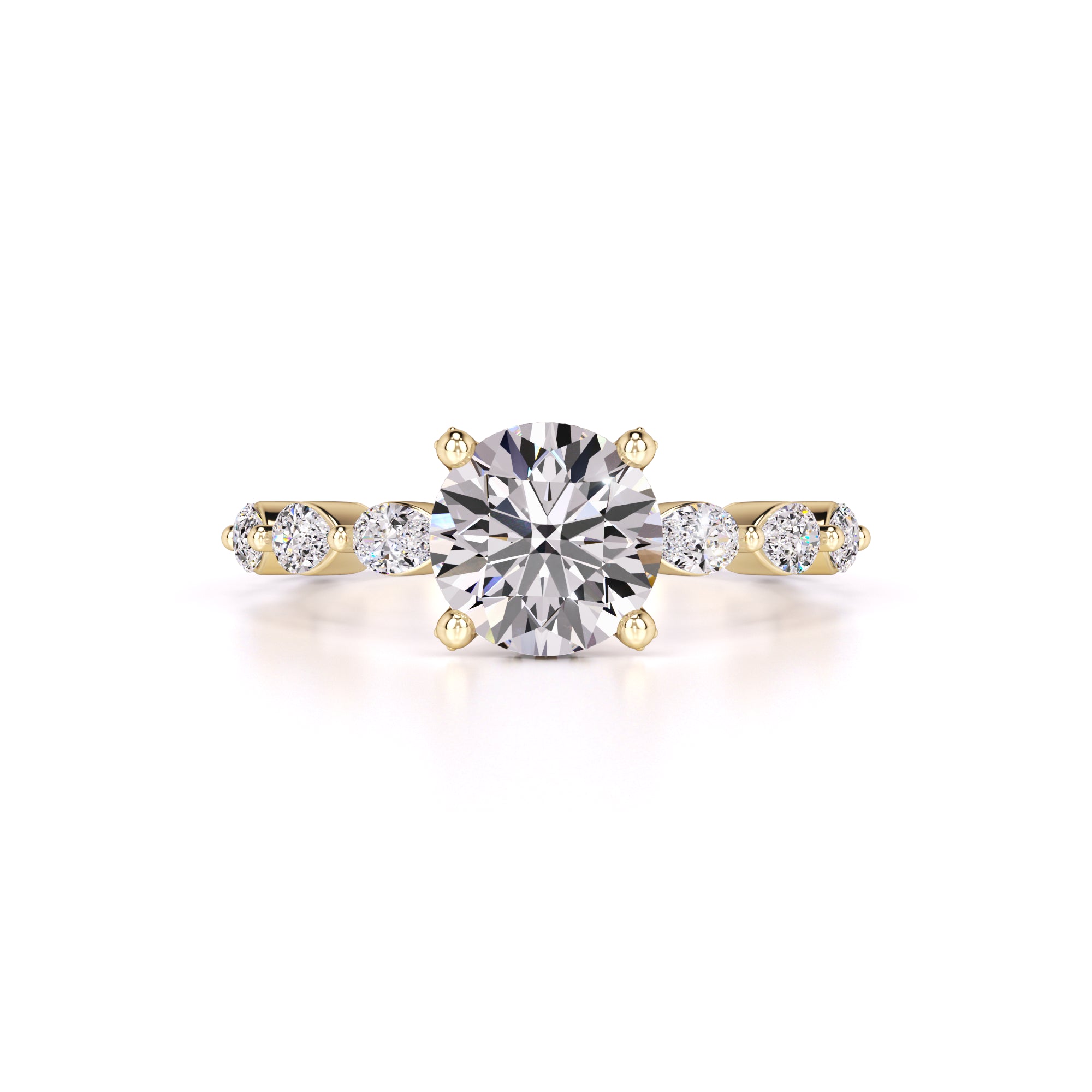 Sarah Moissanite & Lab Grown Diamond Ring | Yellow Gold | 1