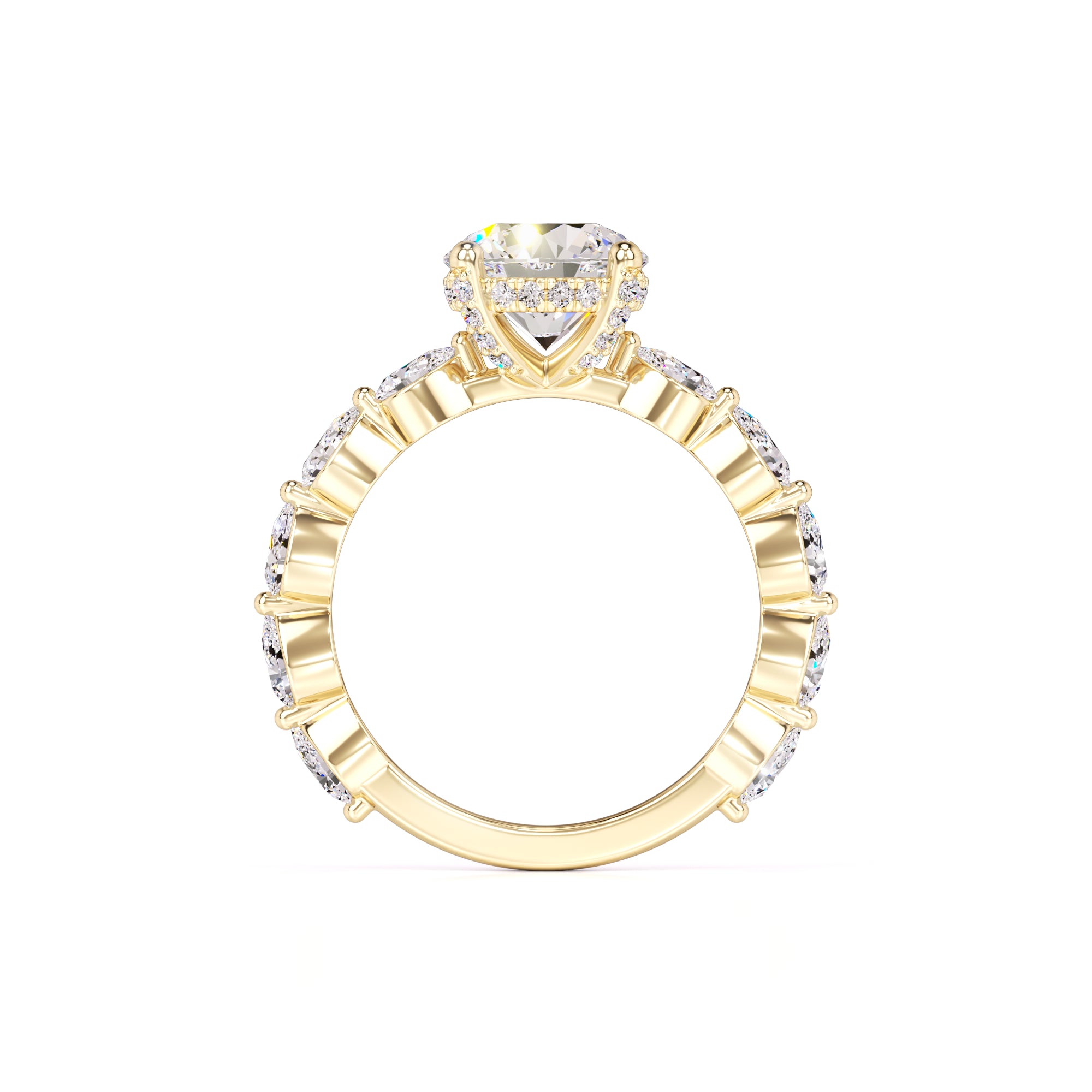 Sarah Moissanite & Lab Grown Diamond Ring | Yellow Gold | 4