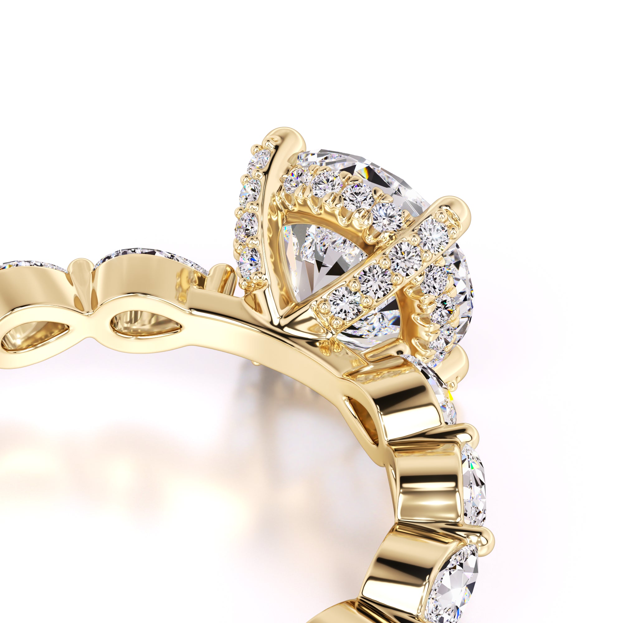 Sarah Moissanite & Lab Grown Diamond Ring | Yellow Gold | 2