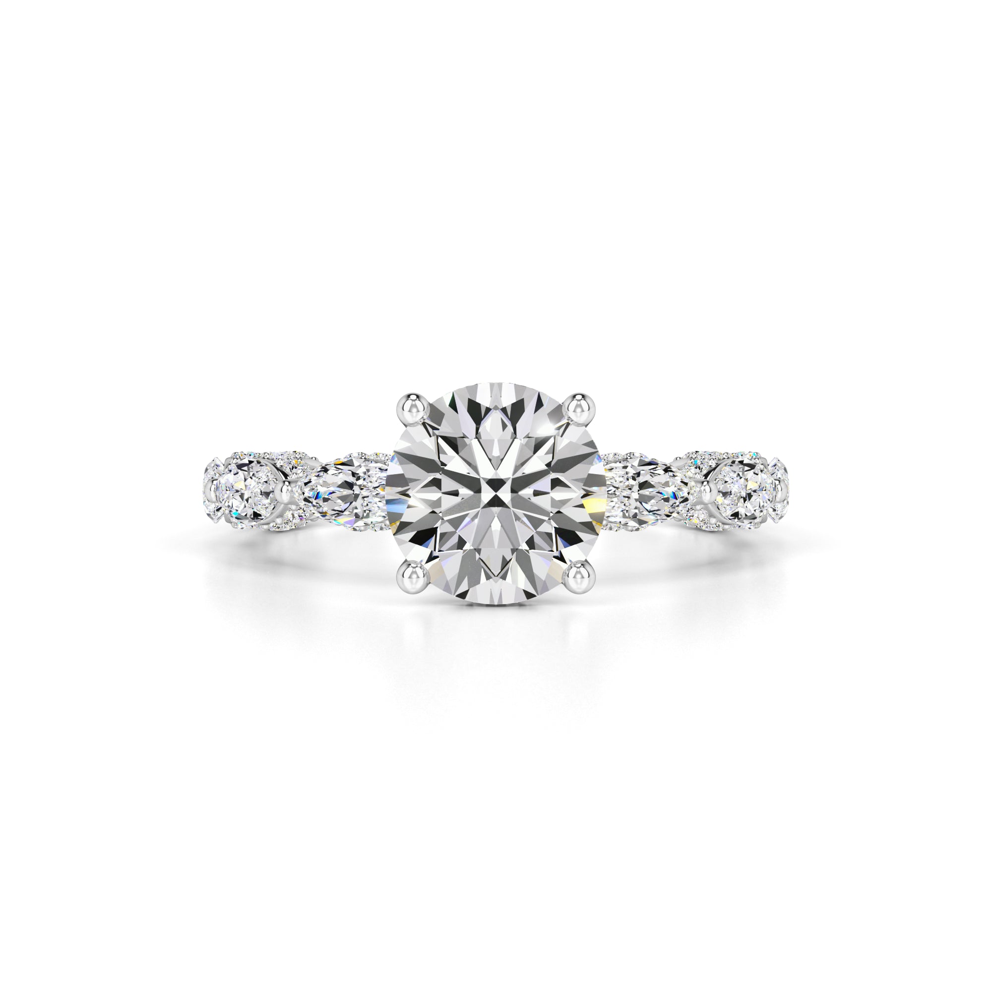 Kiara Moissanite & Lab Grown Diamond Ring | White Gold | 1