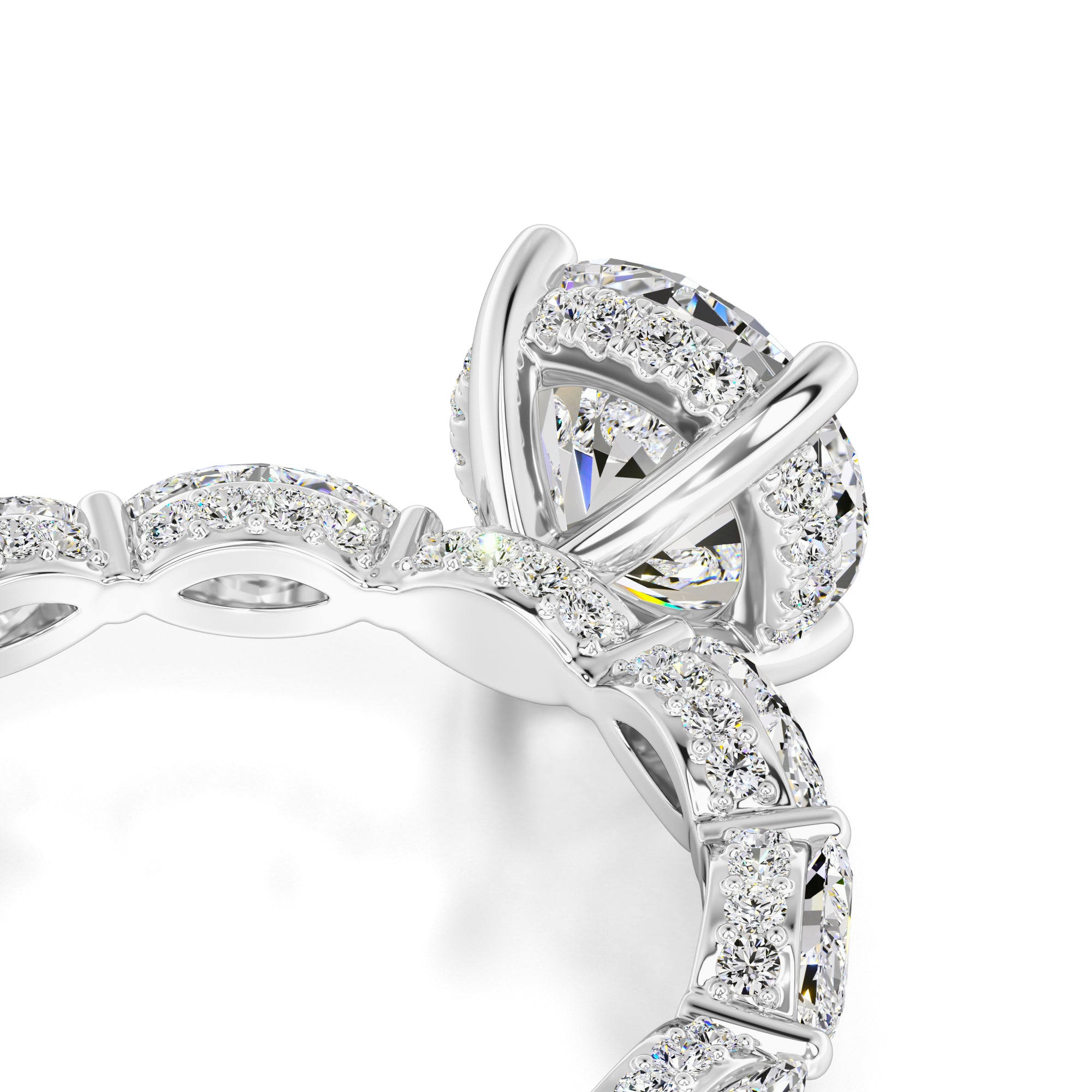 Kiara Moissanite & Lab Grown Diamond Ring | White Gold | 2