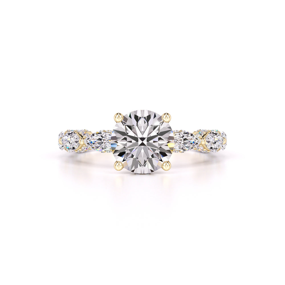 Kiara Moissanite & Lab Grown Diamond Ring | Yellow Gold | 1