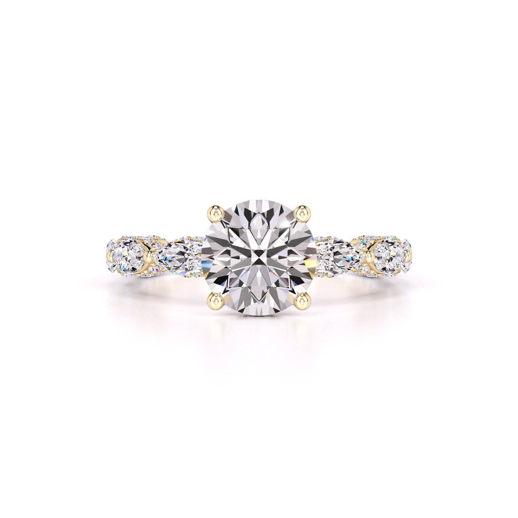 Kiara Moissanite & Lab Grown Diamond Ring | Yellow Gold | 1