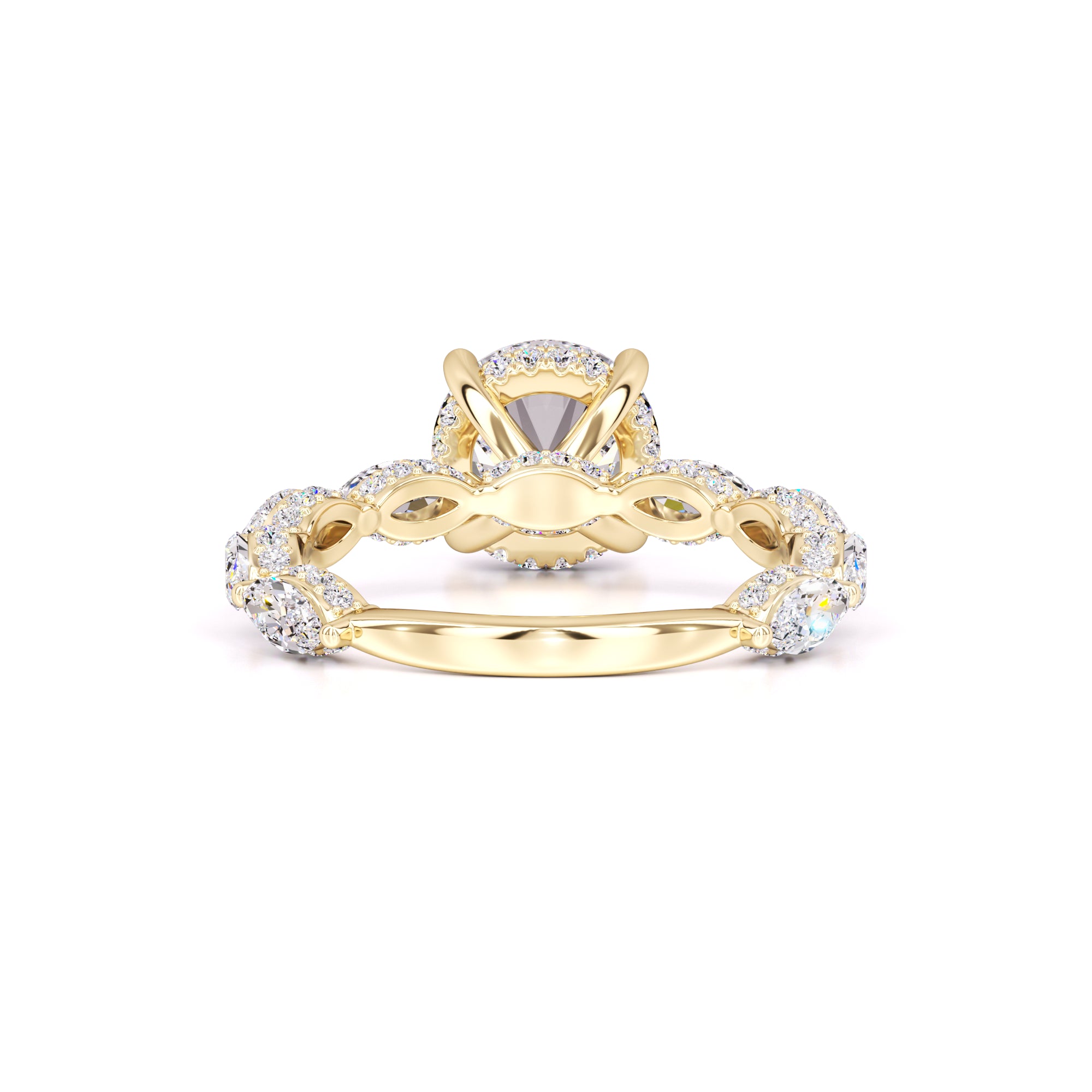 Kiara Moissanite & Lab Grown Diamond Ring | Yellow Gold | 3