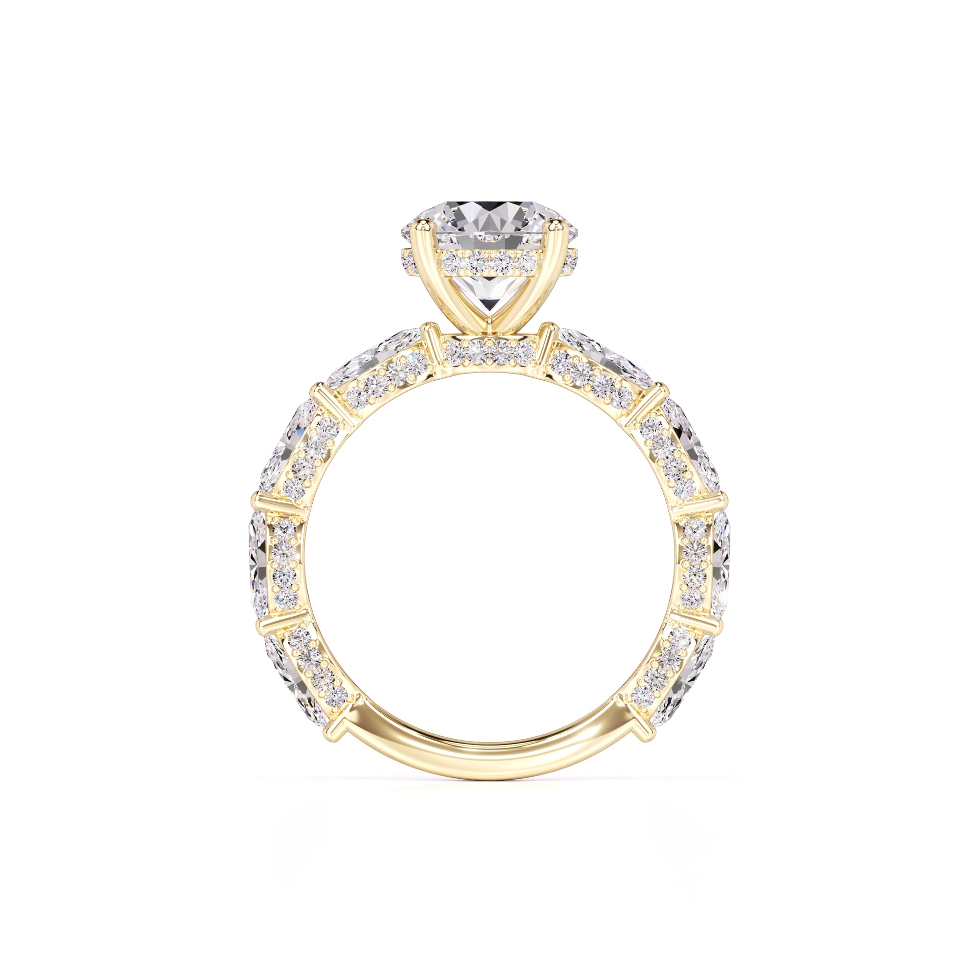 Kiara Moissanite & Lab Grown Diamond Ring | Yellow Gold | 4