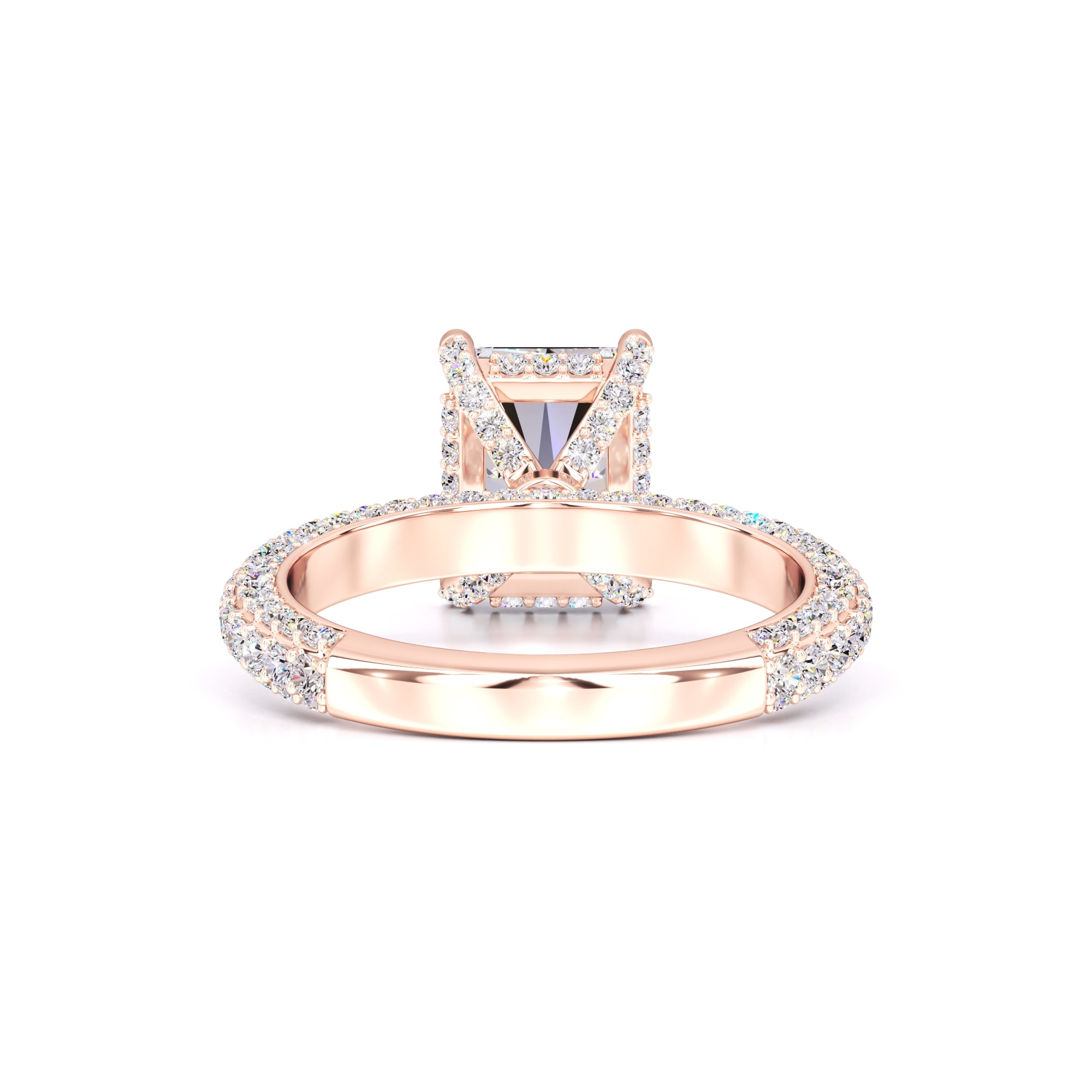 Magnolia Moissanite & Lab Grown Diamond Ring | Rose Gold | 3
